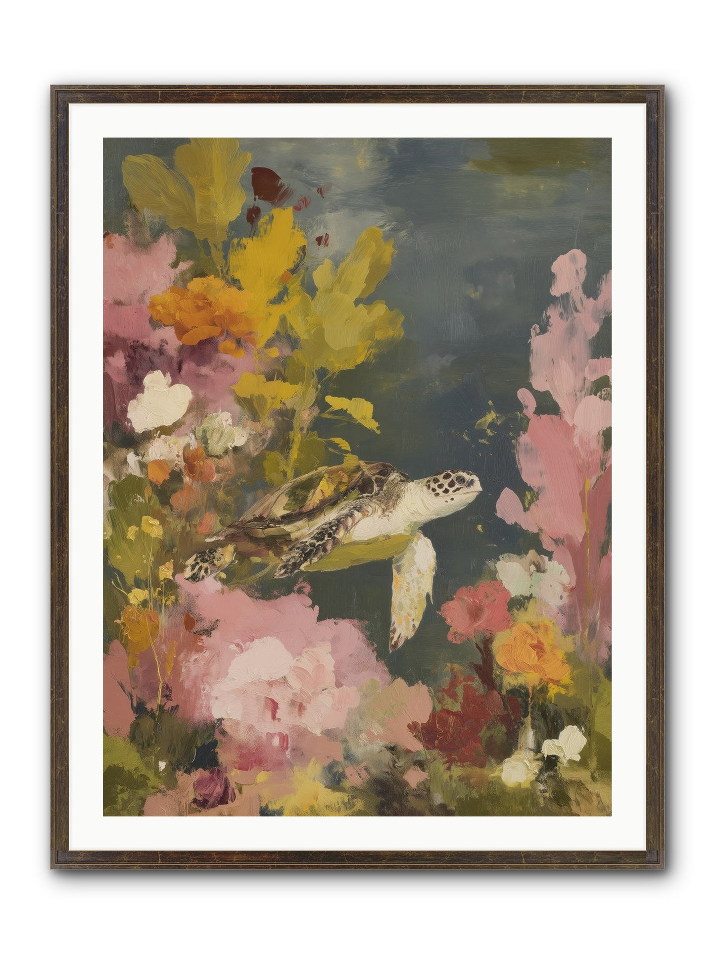 Underwater Eden Framed Print - Slimwoods Black/Gold 30x40