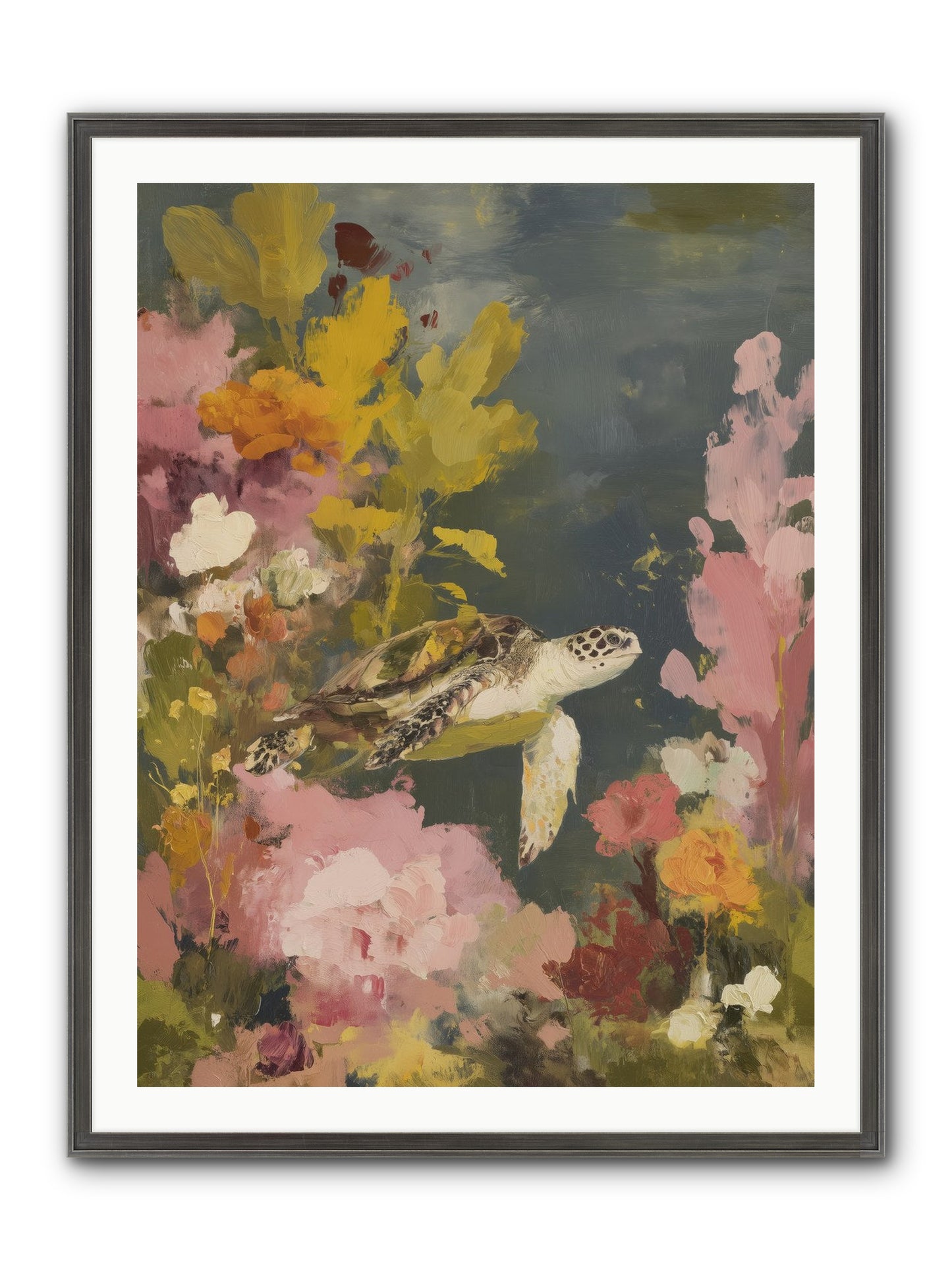 Underwater Eden Framed Print - Slimwoods Black/Silver 30x40