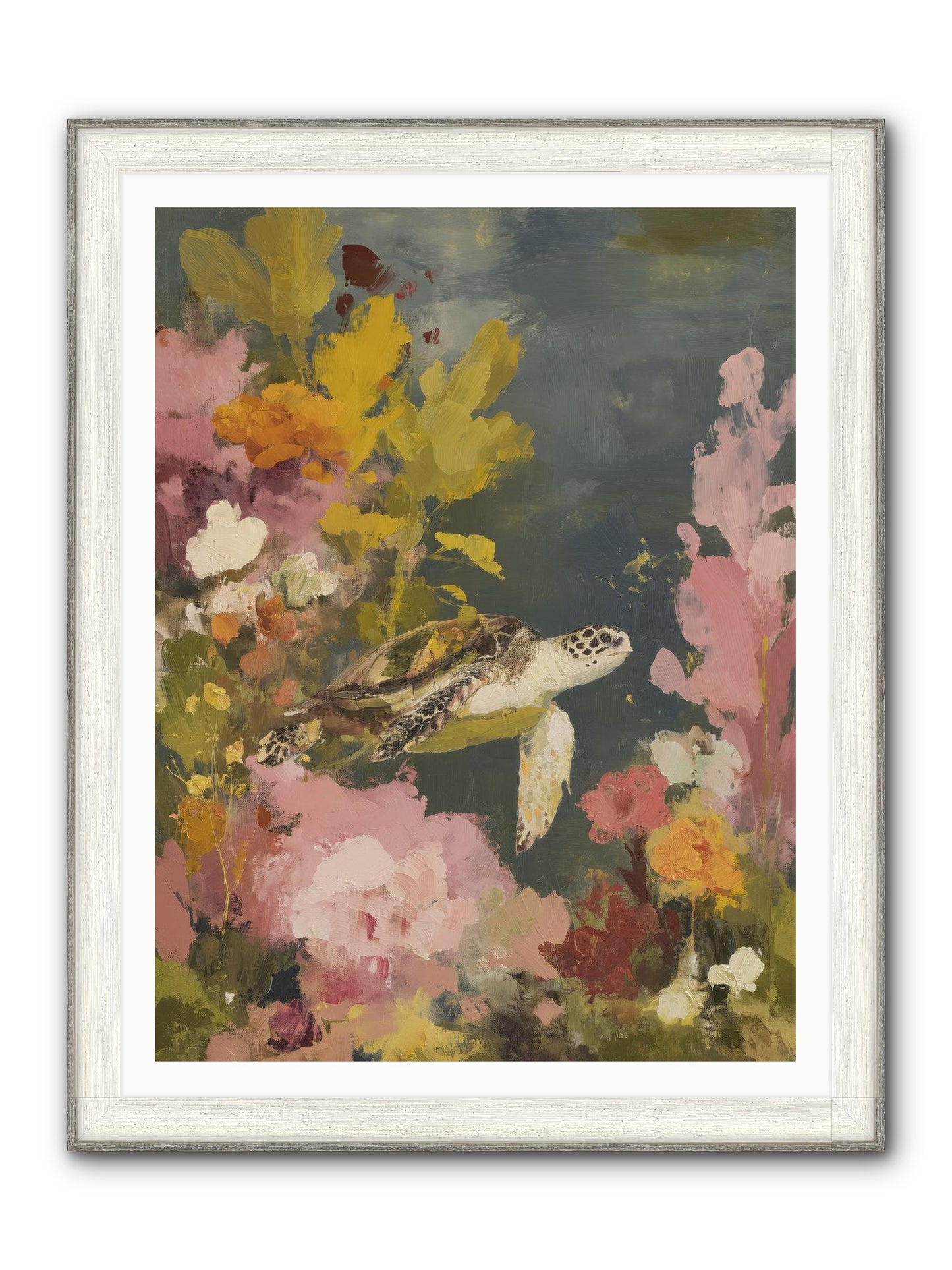 Underwater Eden Framed Print - Driftwood White 36x48