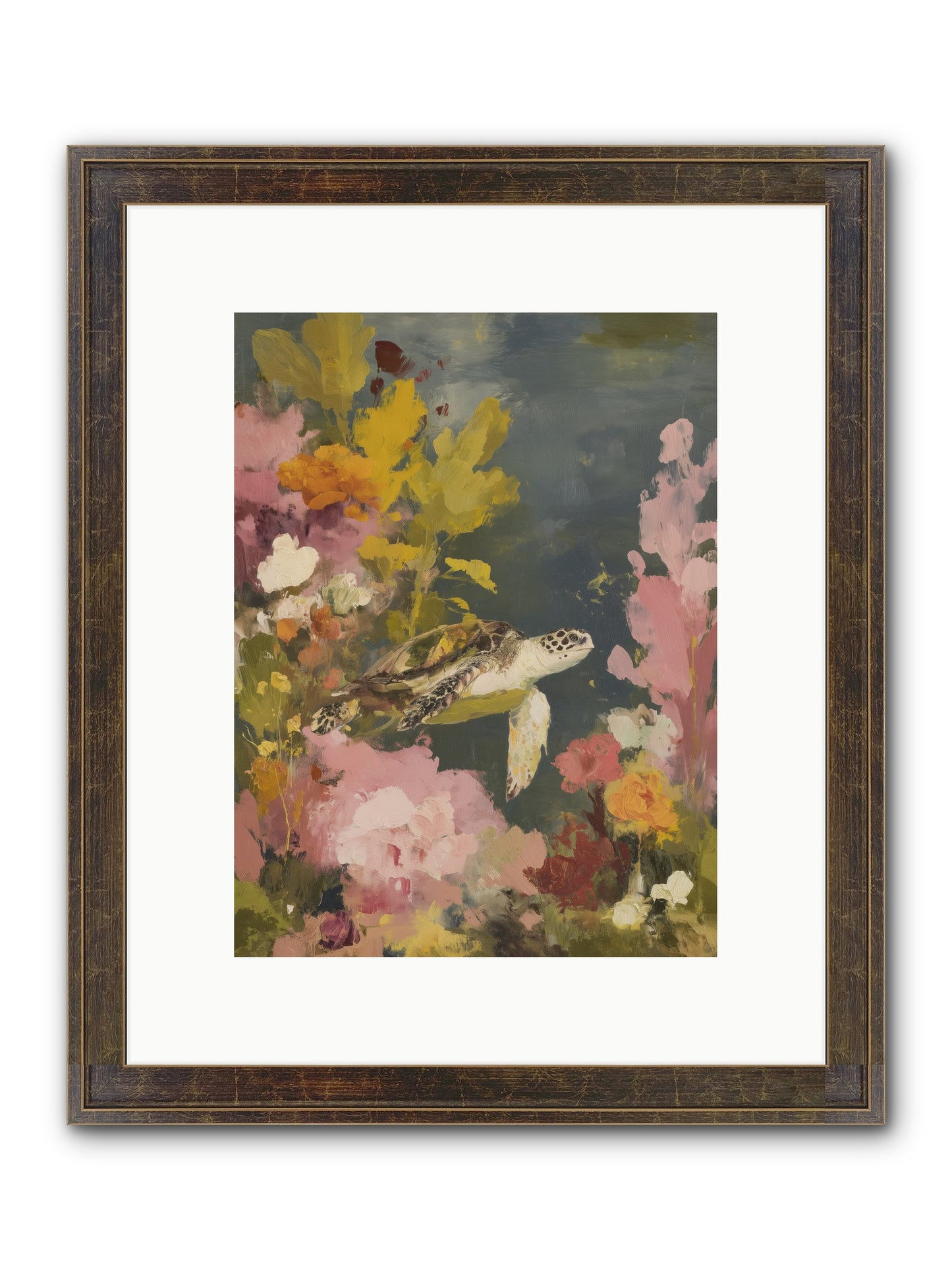Underwater Eden Framed Print - Slimwoods Black/Gold 9x12