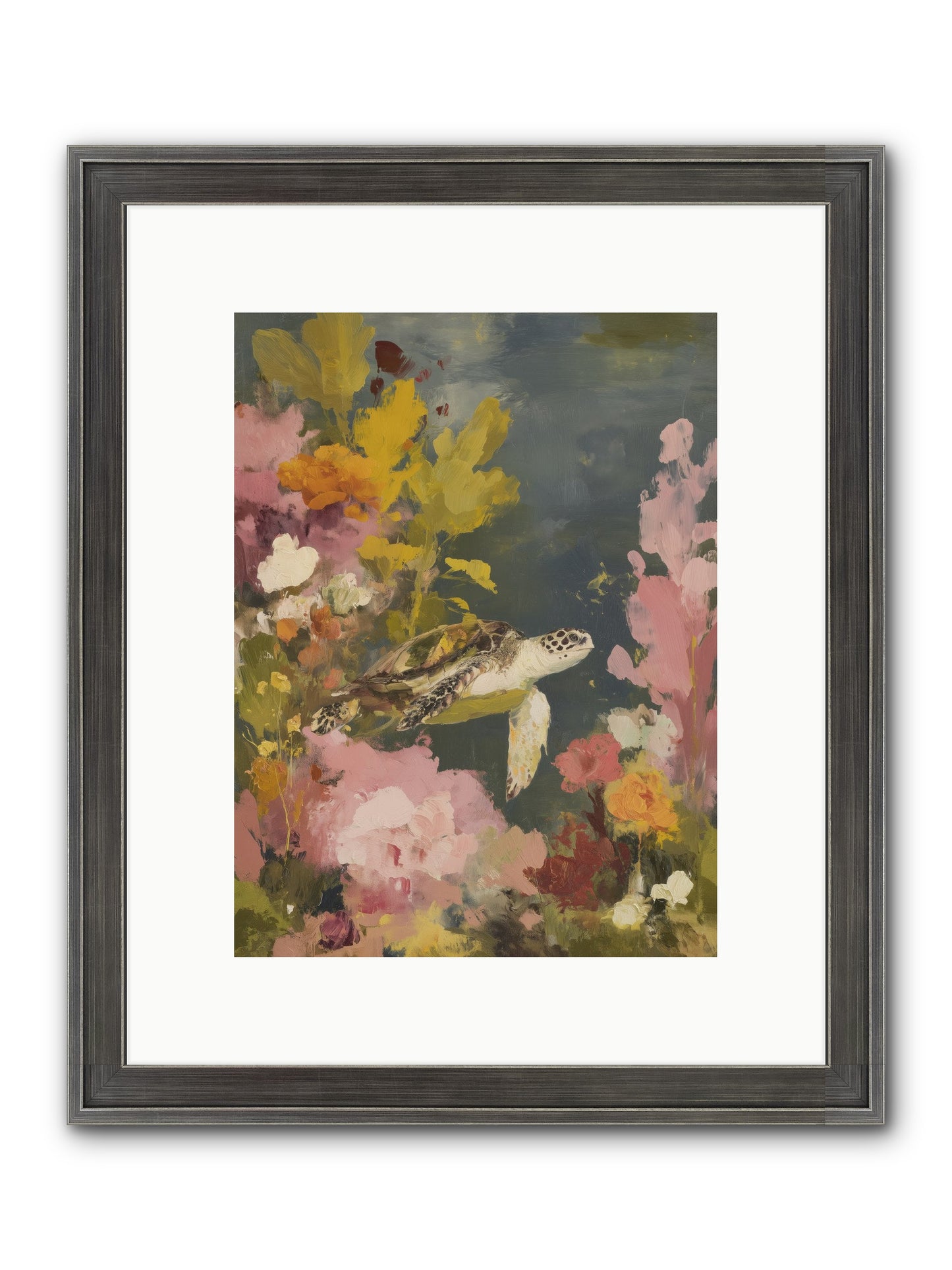 Underwater Eden Framed Print - Slimwoods Black/Silver 9x12