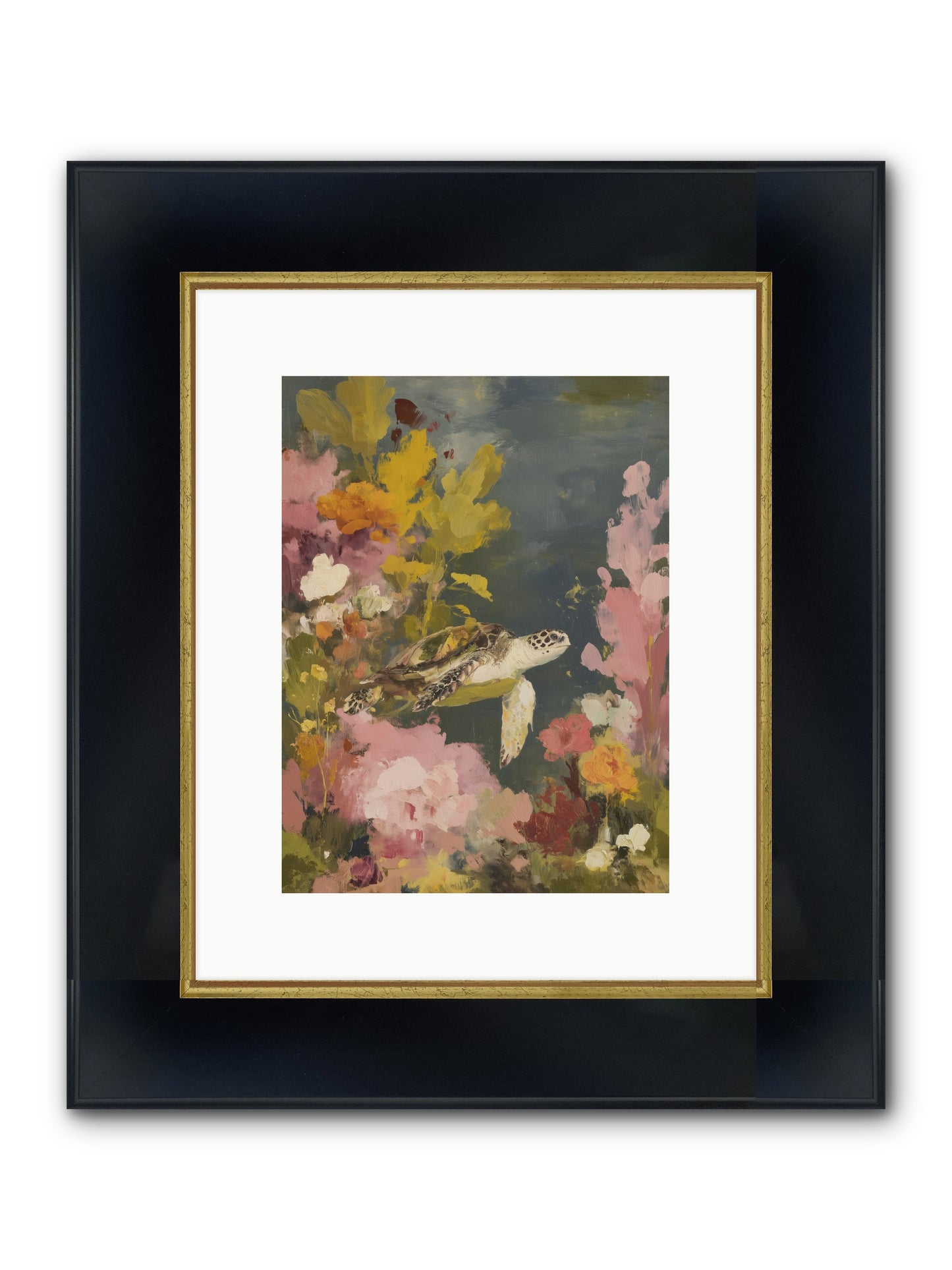 Underwater Eden Framed Print - Wide Black w/Gold 9x12