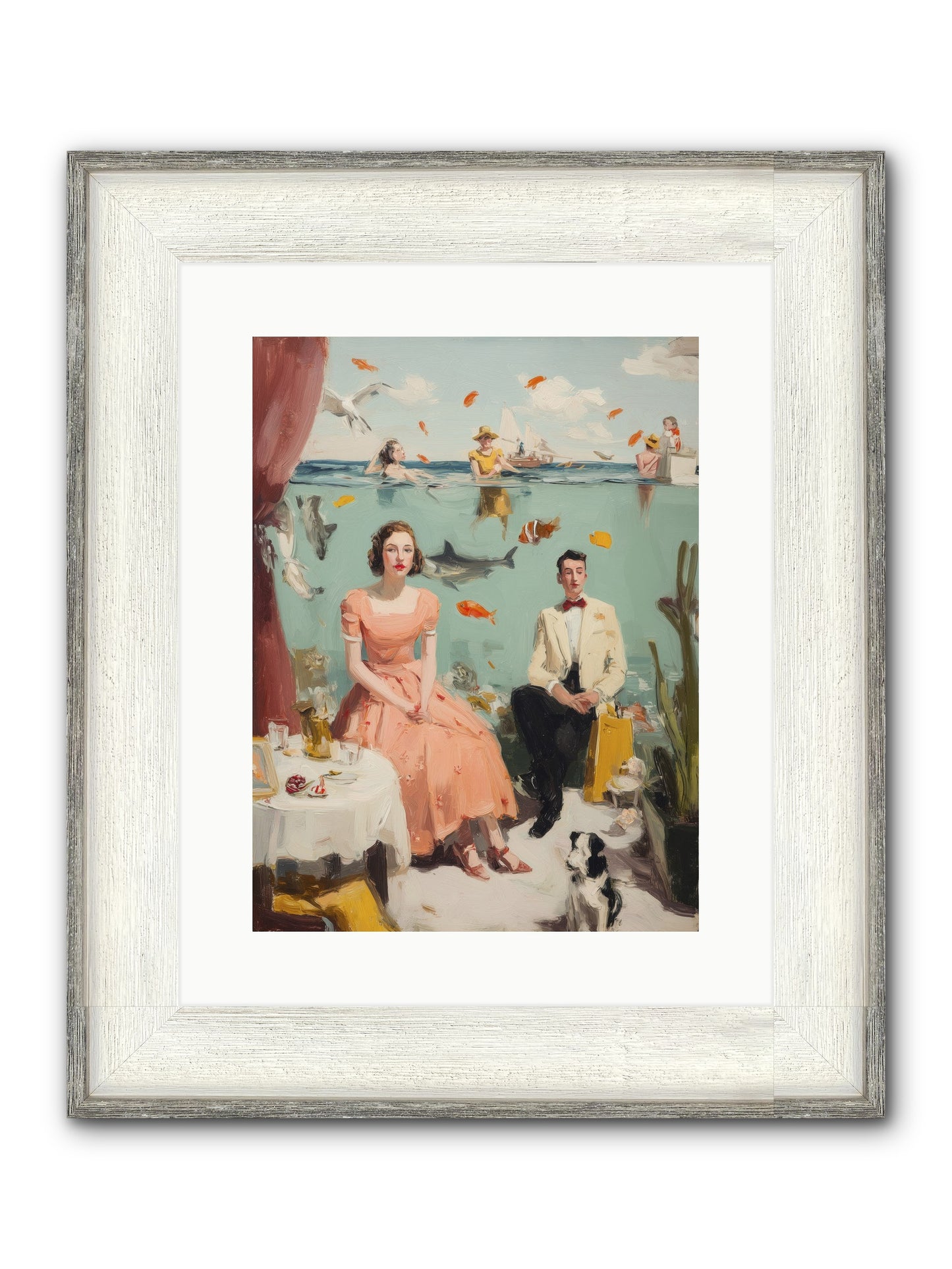 Underwater Revolution Framed Print - Driftwood White 12x16