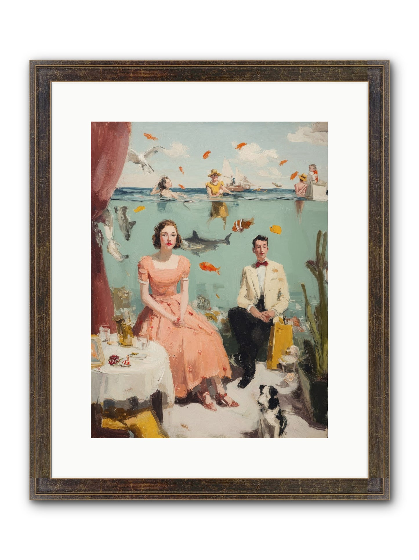 Underwater Revolution Framed Print - Slimwoods Black/Gold 12x16