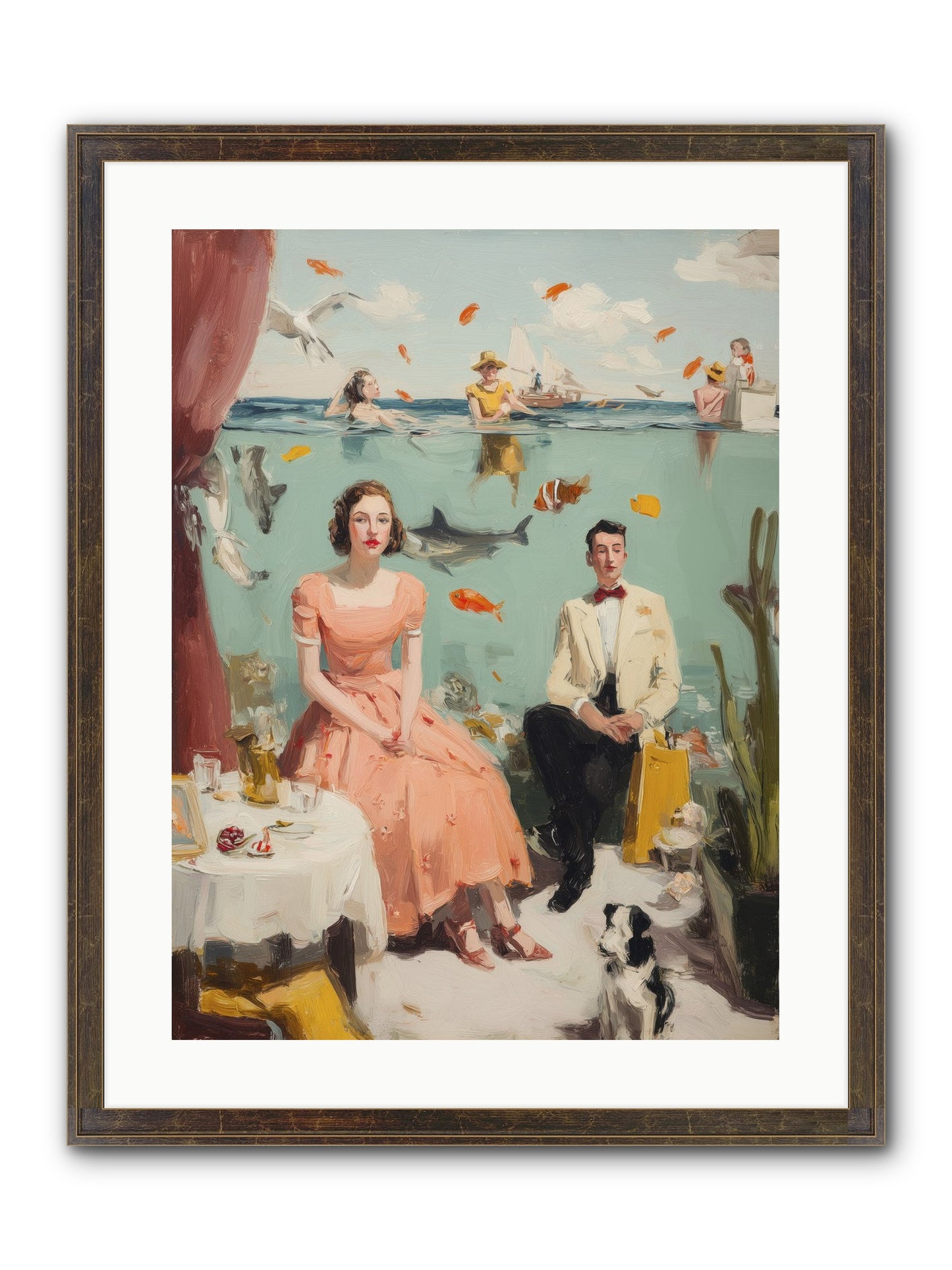 Underwater Revolution Framed Print - Slimwoods Black/Gold 18x24