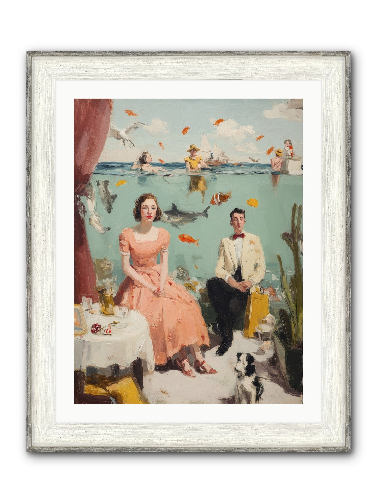 Underwater Revolution Framed Print - Driftwood White 24x32