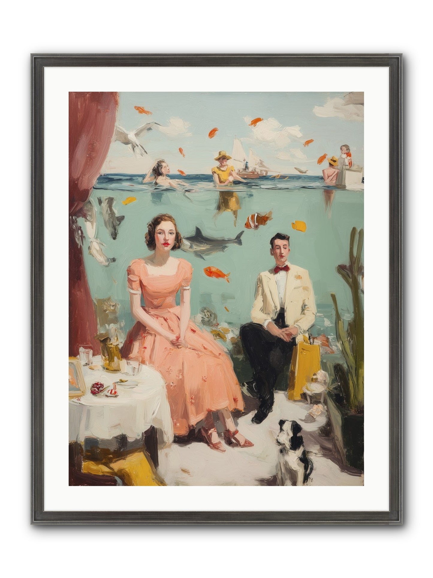 Underwater Revolution Framed Print - Slimwoods Black/Silver 24x32