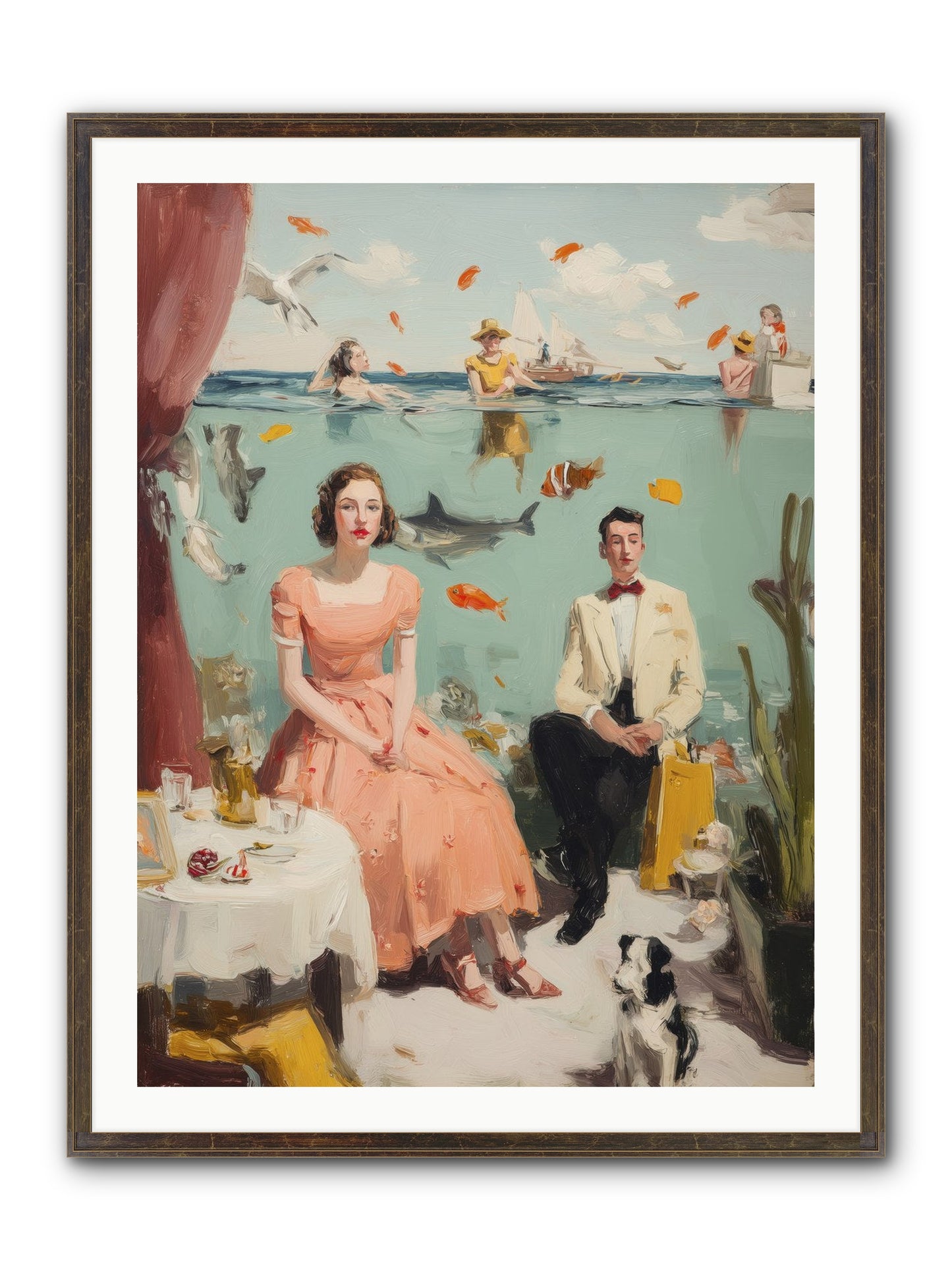 Underwater Revolution Framed Print - Slimwoods Black/Gold 30x40