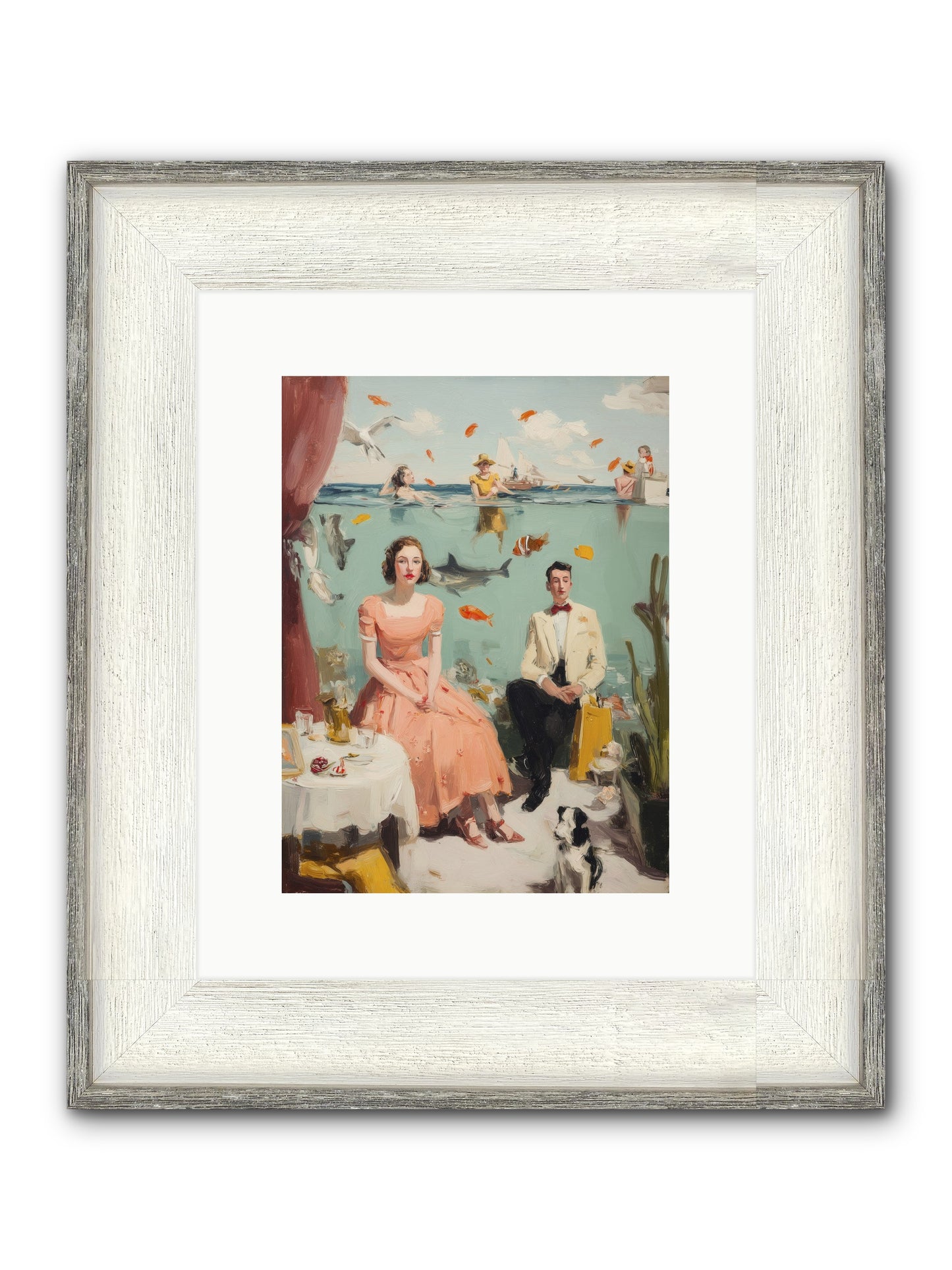 Underwater Revolution Framed Print - Driftwood White 9x12