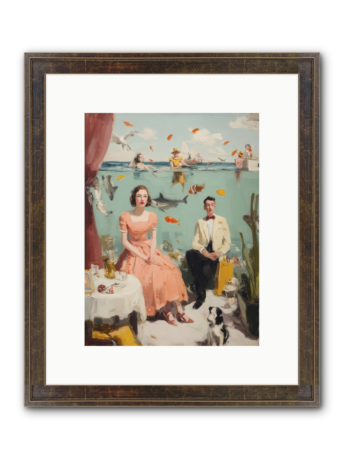 Underwater Revolution Framed Print - Slimwoods Black/Gold 9x12