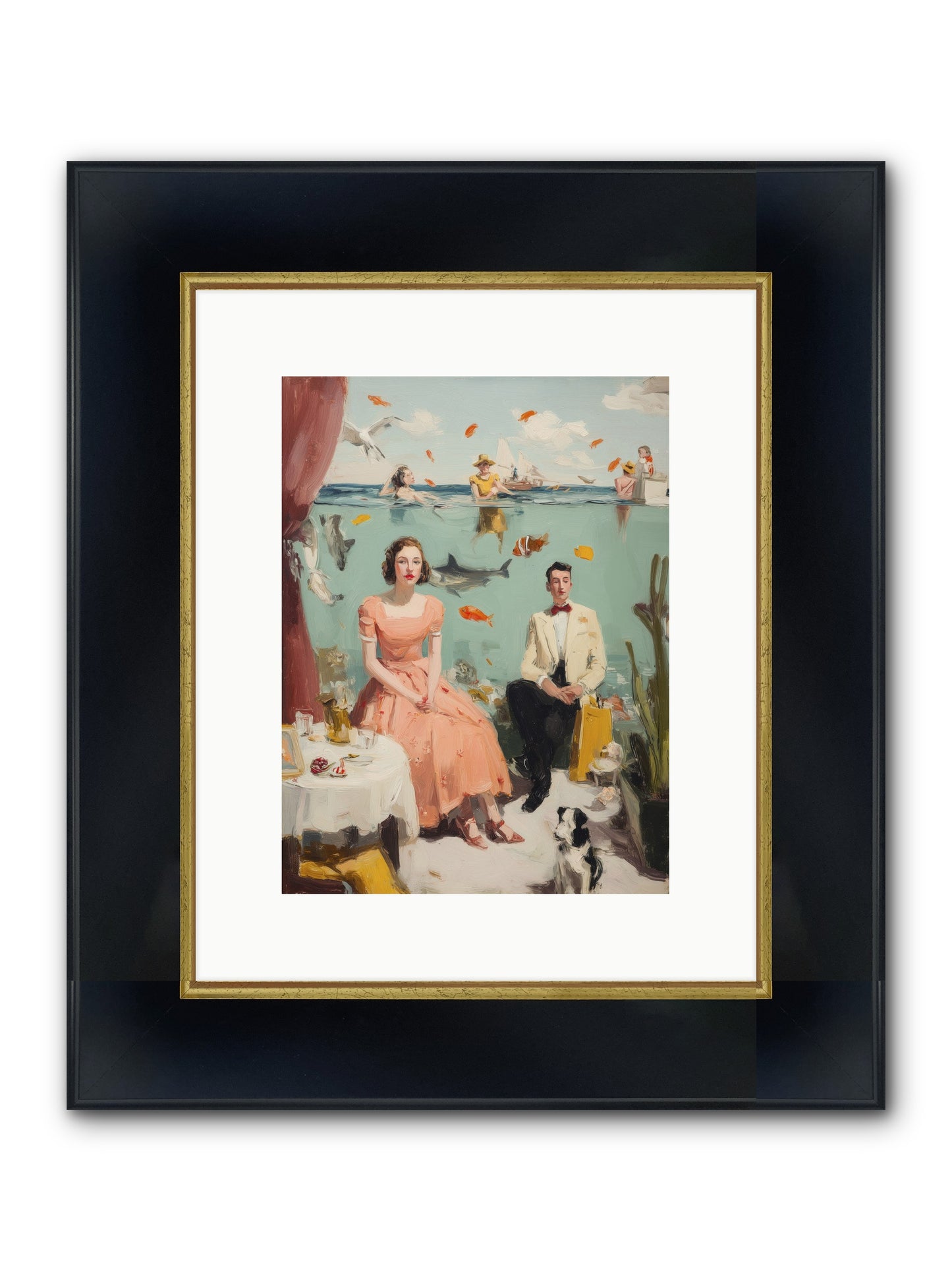 Underwater Revolution Framed Print - Wide Black w/Gold 9x12
