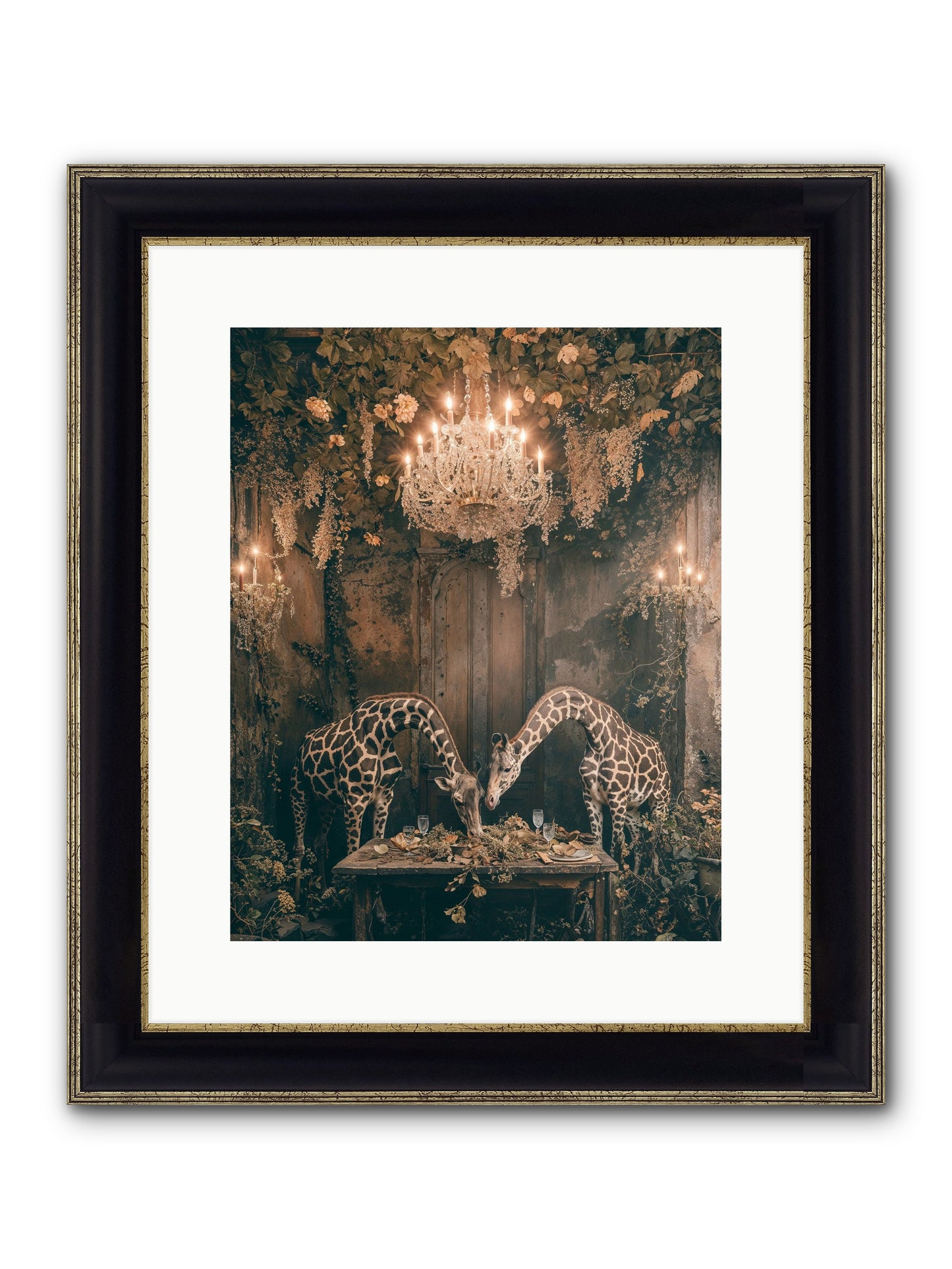 Une Soiree Framed Print - Black & Gold 12x15