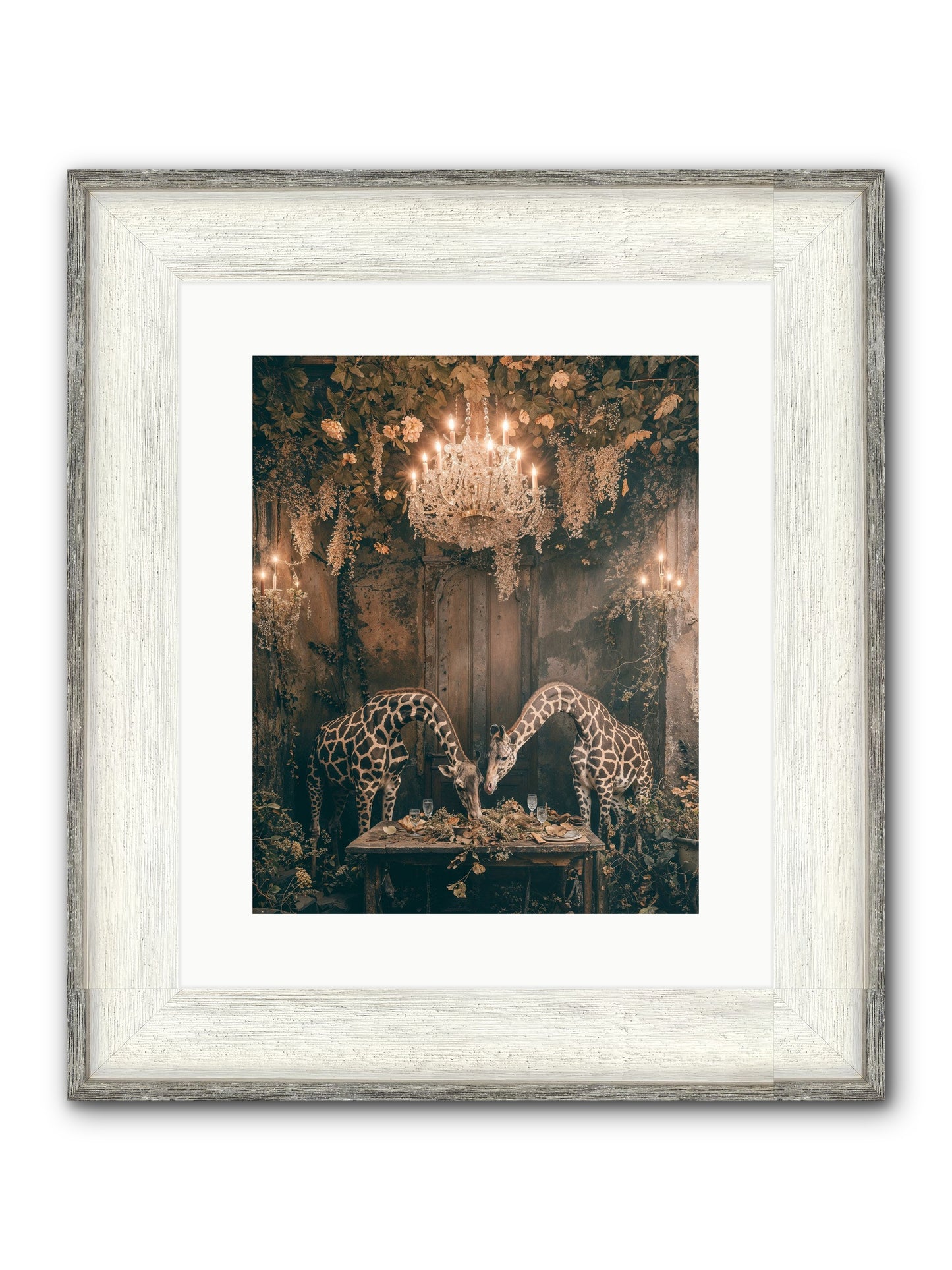 Une Soiree Framed Print - Driftwood White 12x15