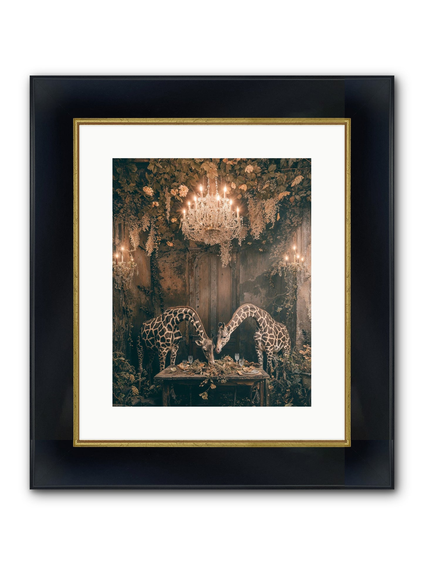 Une Soiree Framed Print - Wide Black w/Gold 12x15