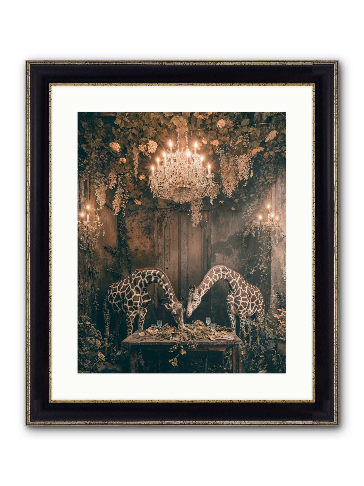 Une Soiree Framed Print - Black & Gold 16x20
