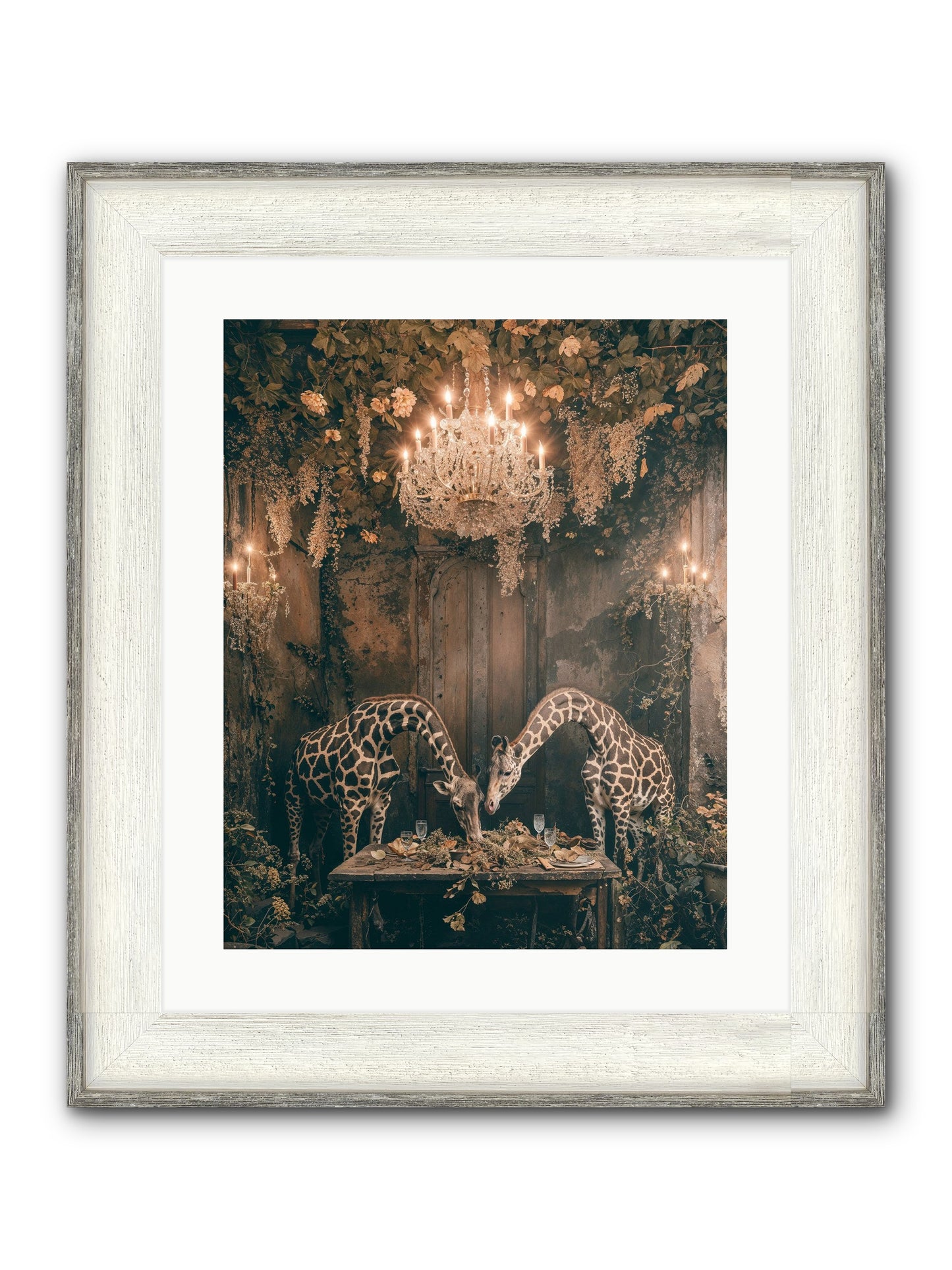 Une Soiree Framed Print - Driftwood White 16x20