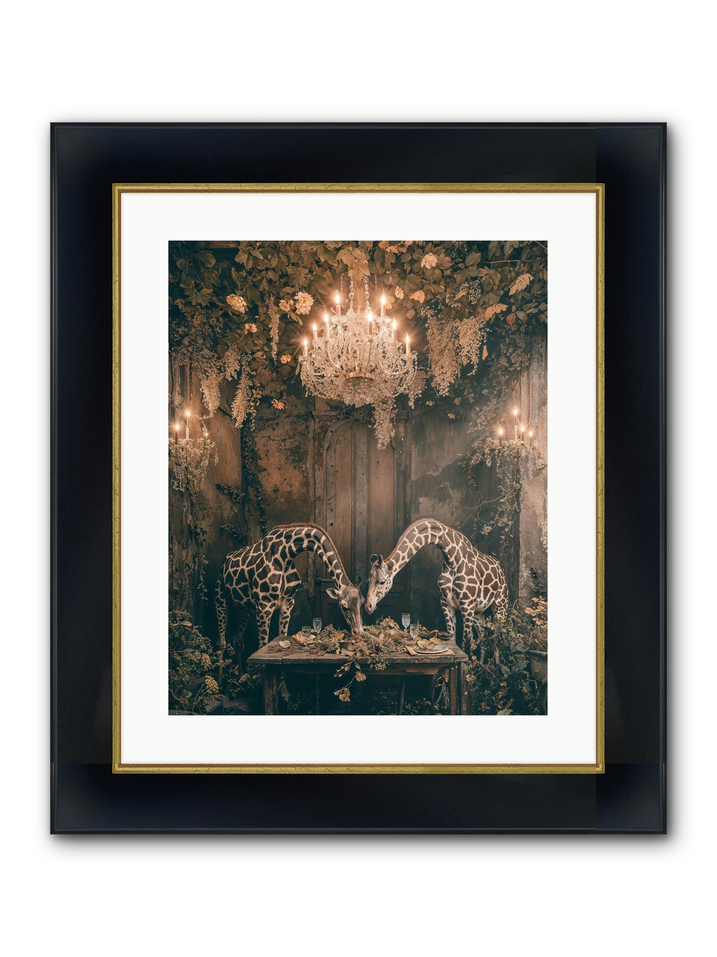 Une Soiree Framed Print - Wide Black w/Gold 16x20