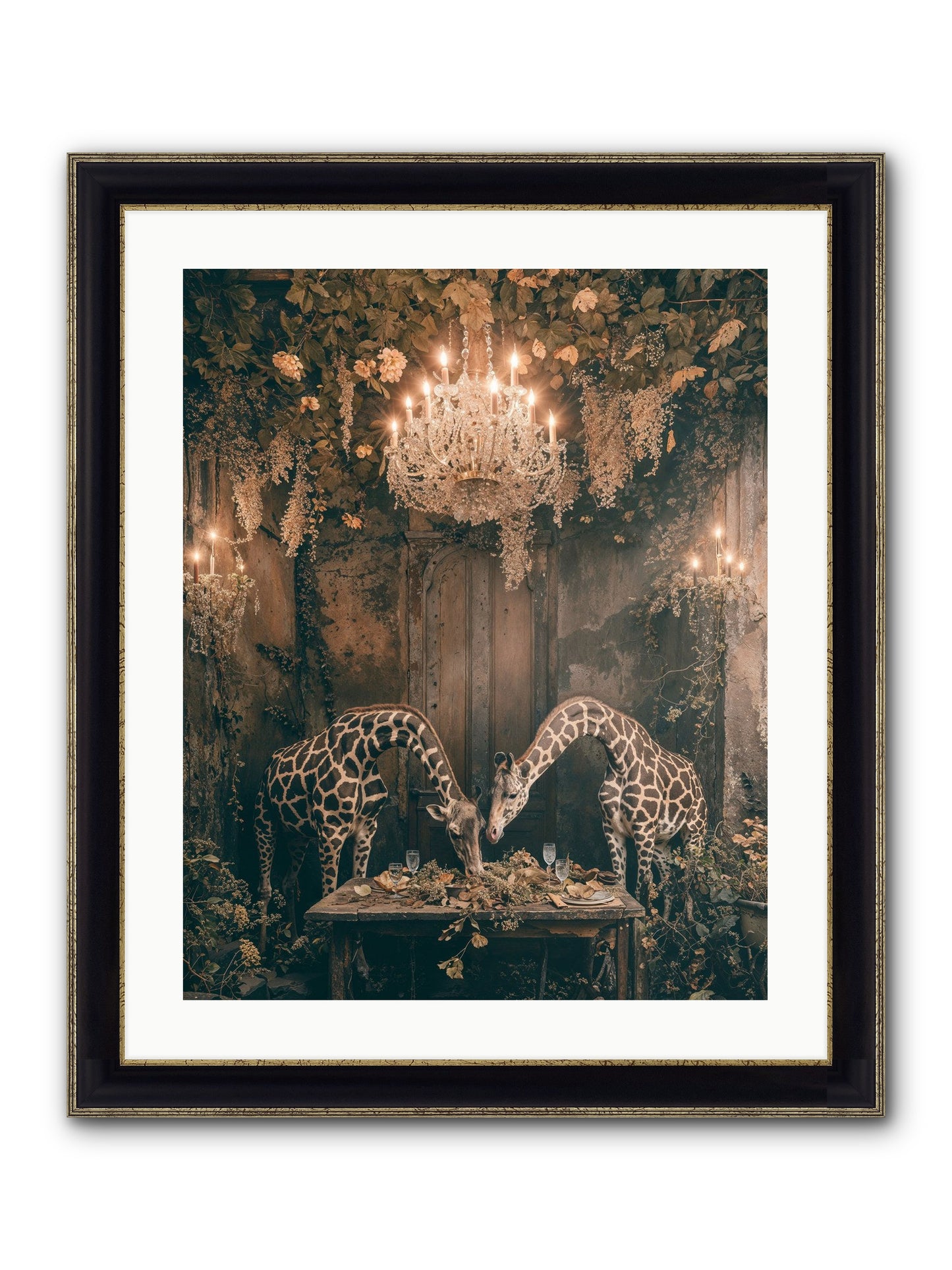 Une Soiree Framed Print - Black & Gold 20x25