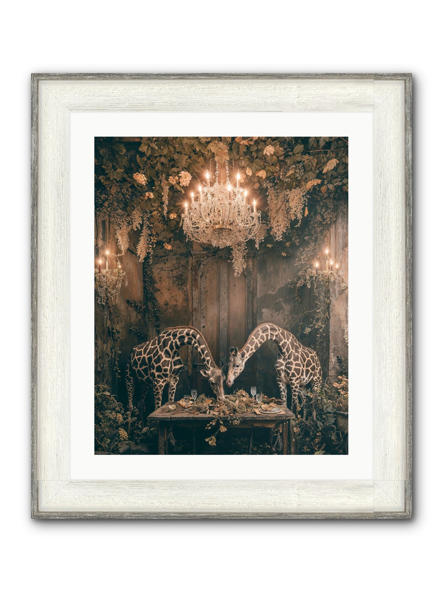 Une Soiree Framed Print - Driftwood White 20x25