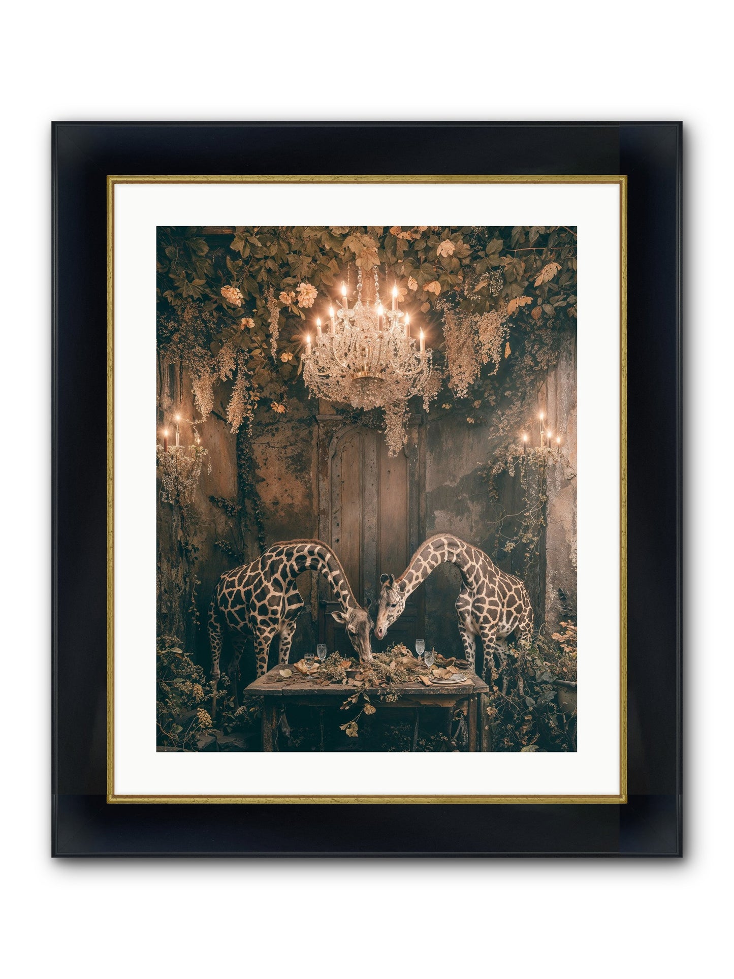 Une Soiree Framed Print - Wide Black w/Gold 20x25
