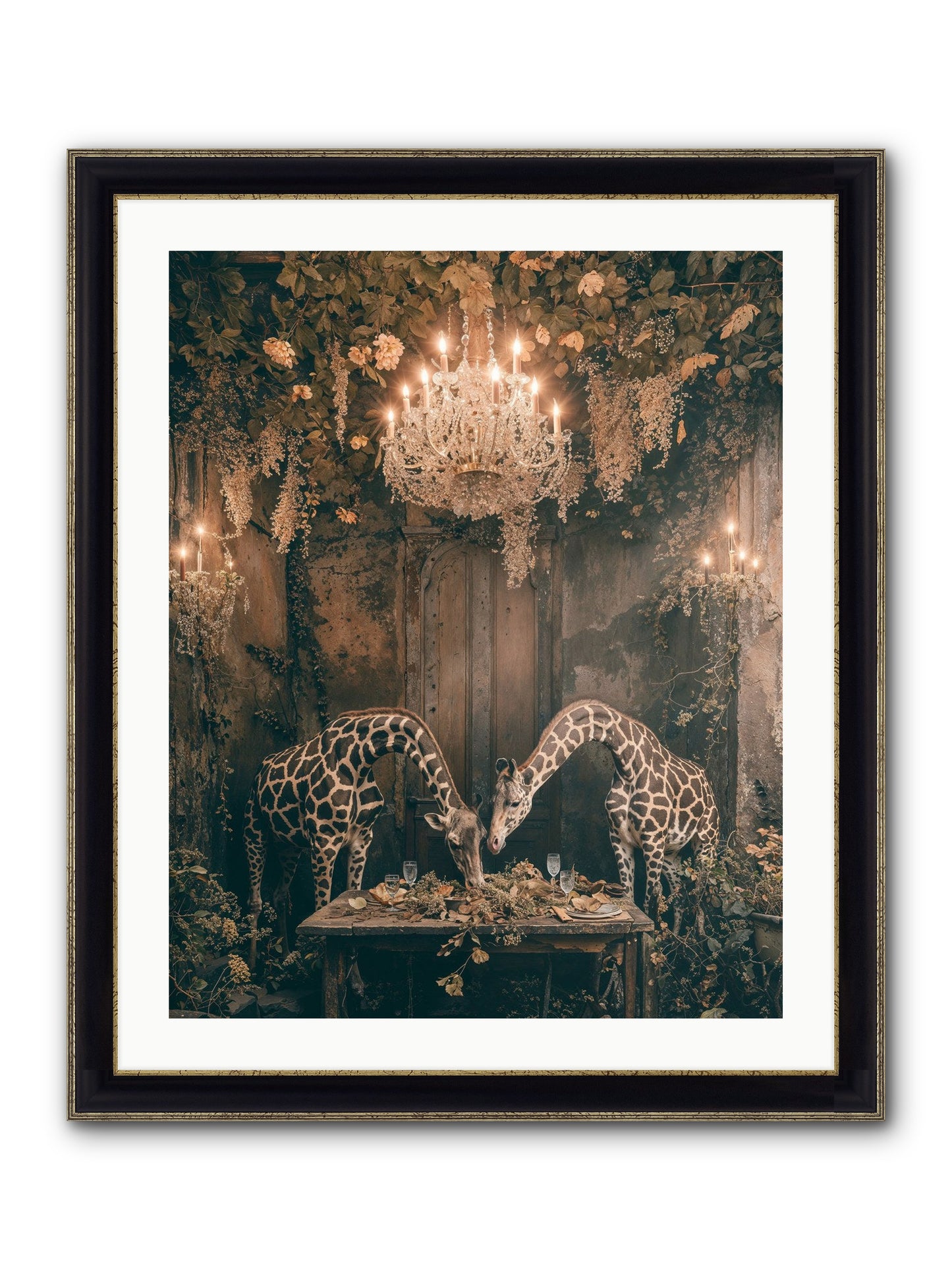 Une Soiree Framed Print - Black & Gold 24x30
