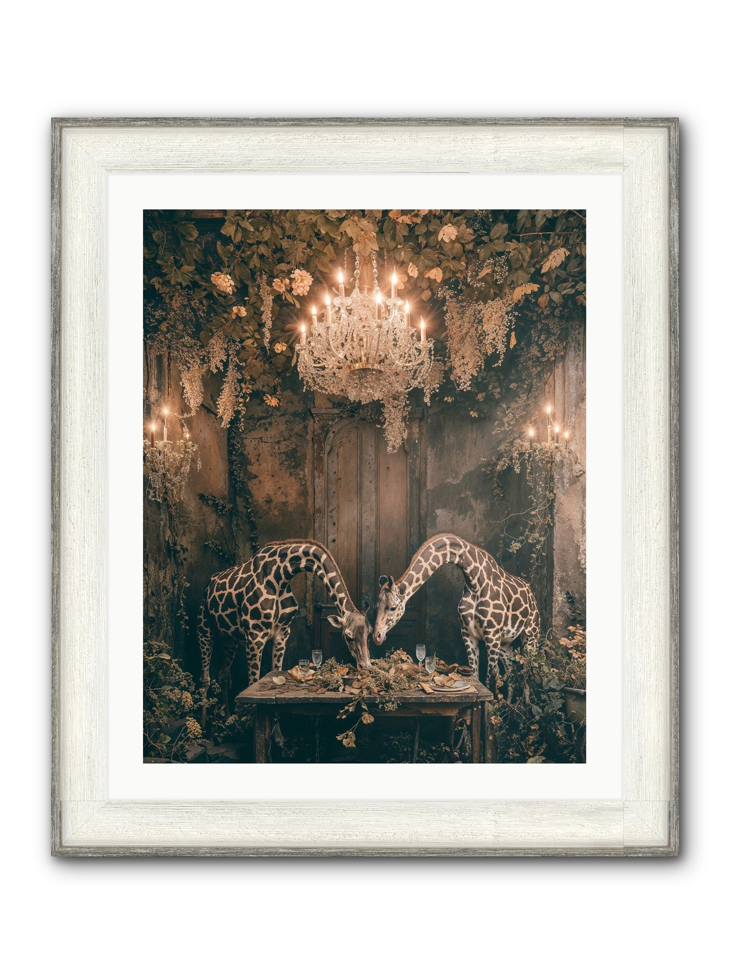 Une Soiree Framed Print - Driftwood White 24x30