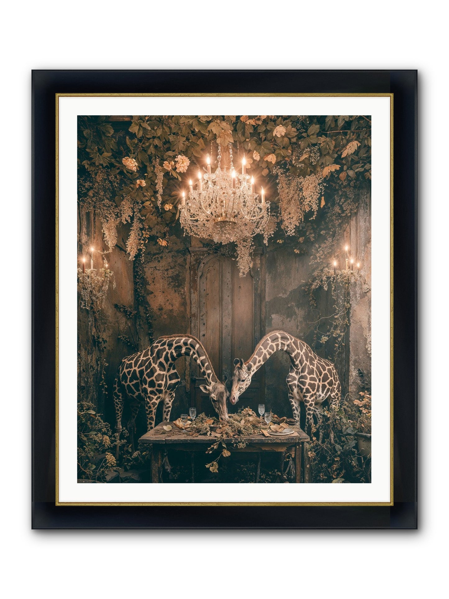 Une Soiree Framed Print - Wide Black w/Gold 32x40