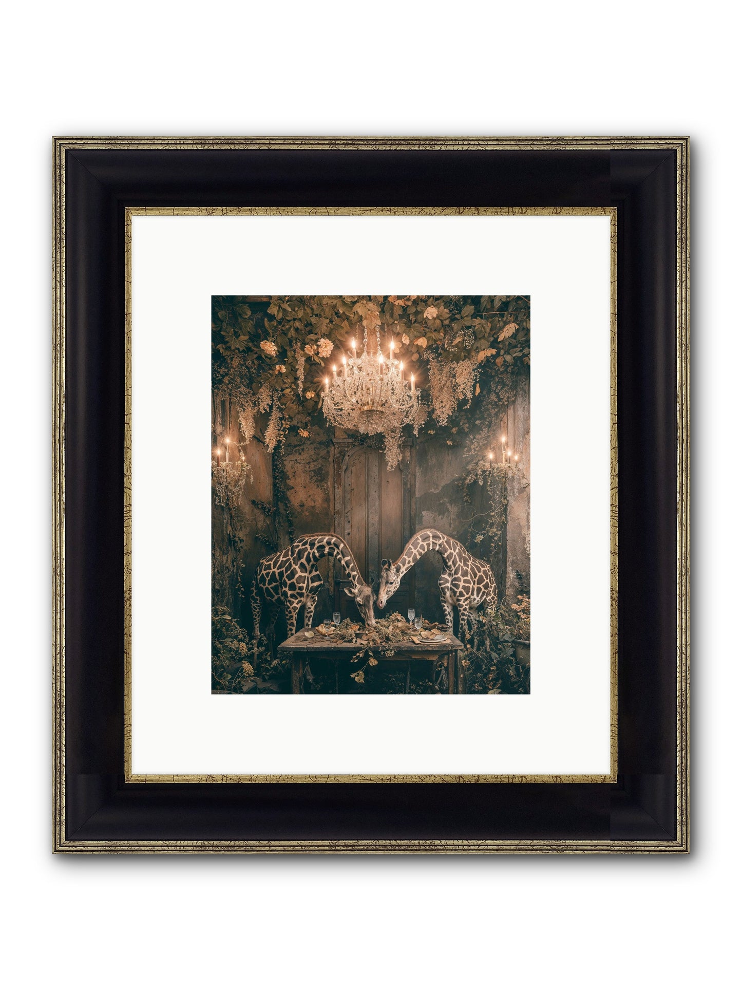Une Soiree Framed Print - Black & Gold 8x10