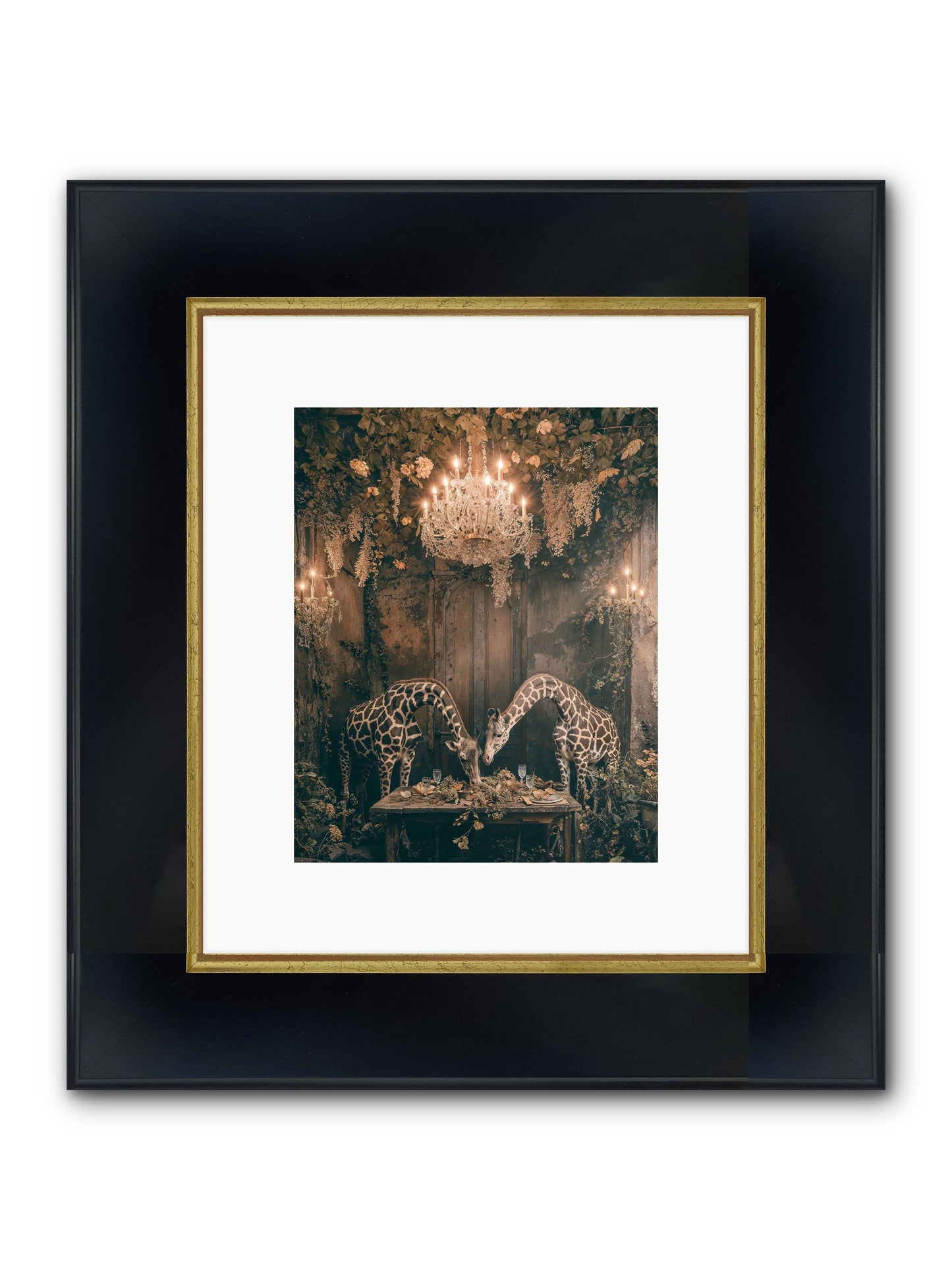 Une Soiree Framed Print - Wide Black w/Gold 8x10