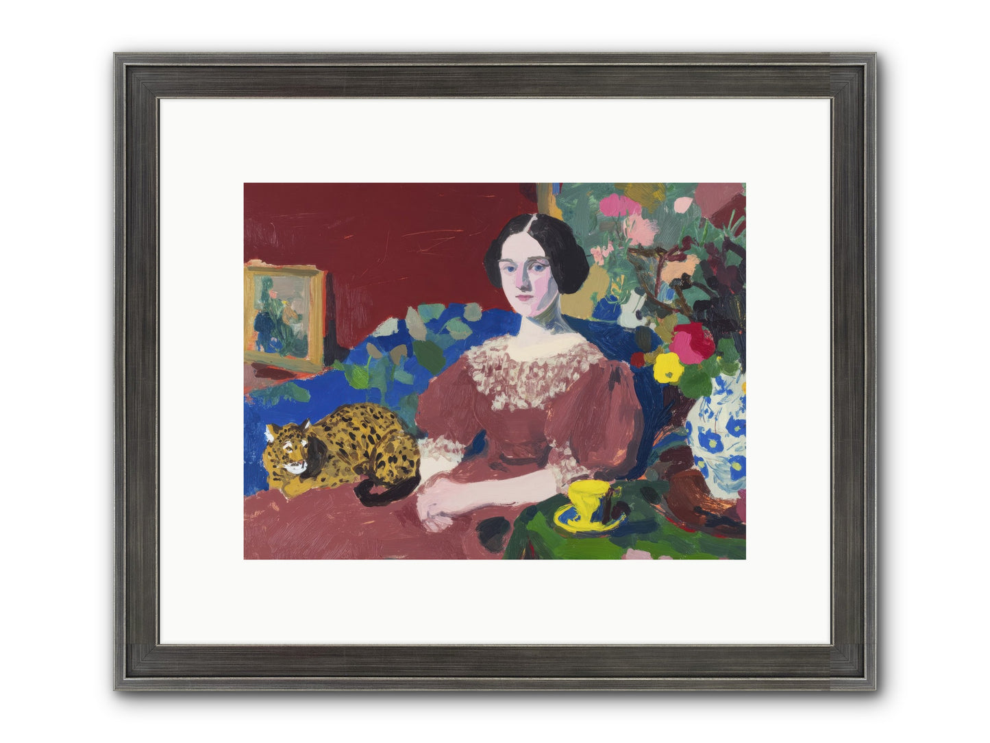 Unexpected Guest Framed Print - Slimwoods Black/Silver 12x9