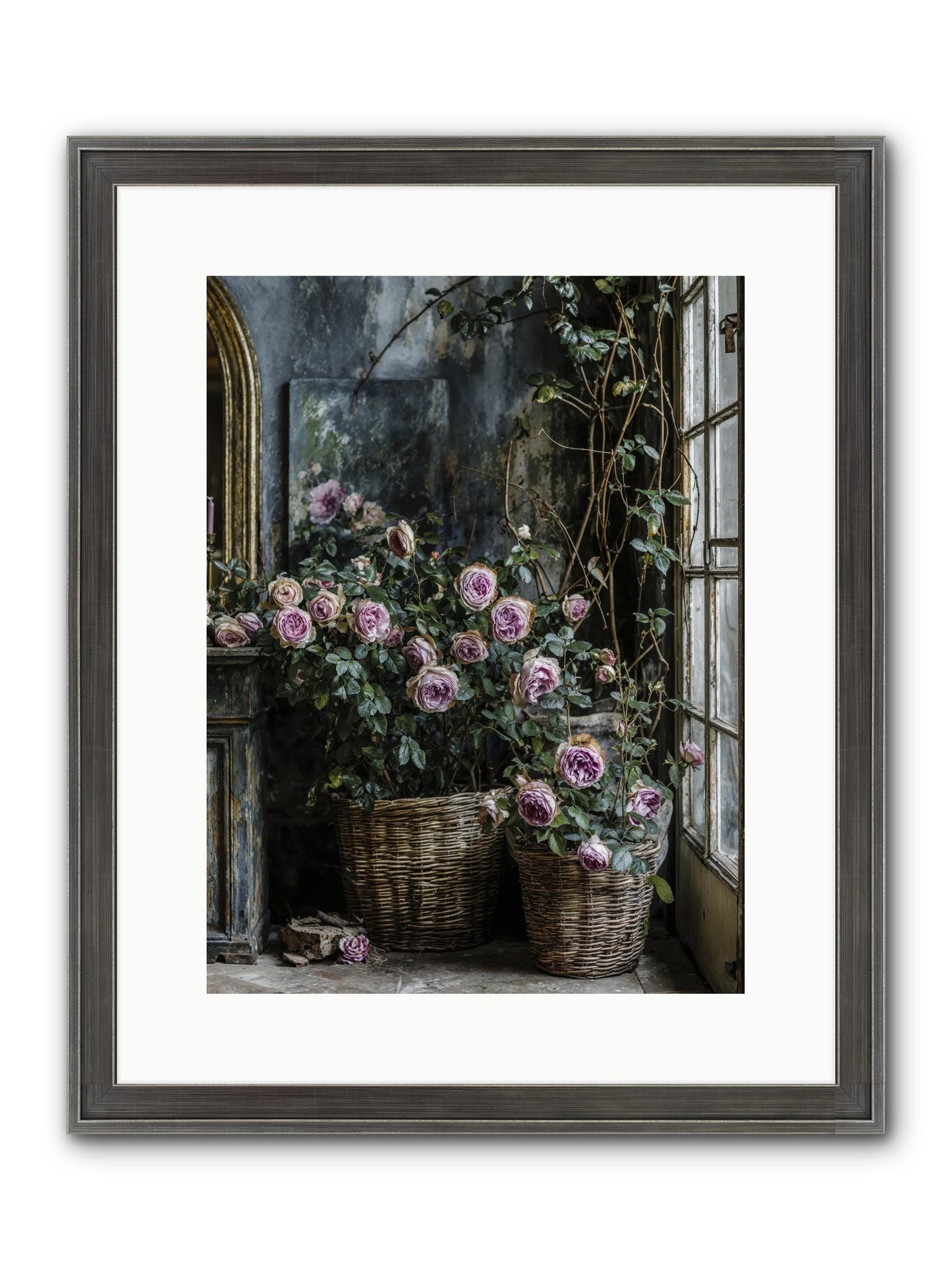 Unfinished Petal Symphony Framed Print - Slimwoods Black/Silver 12x16