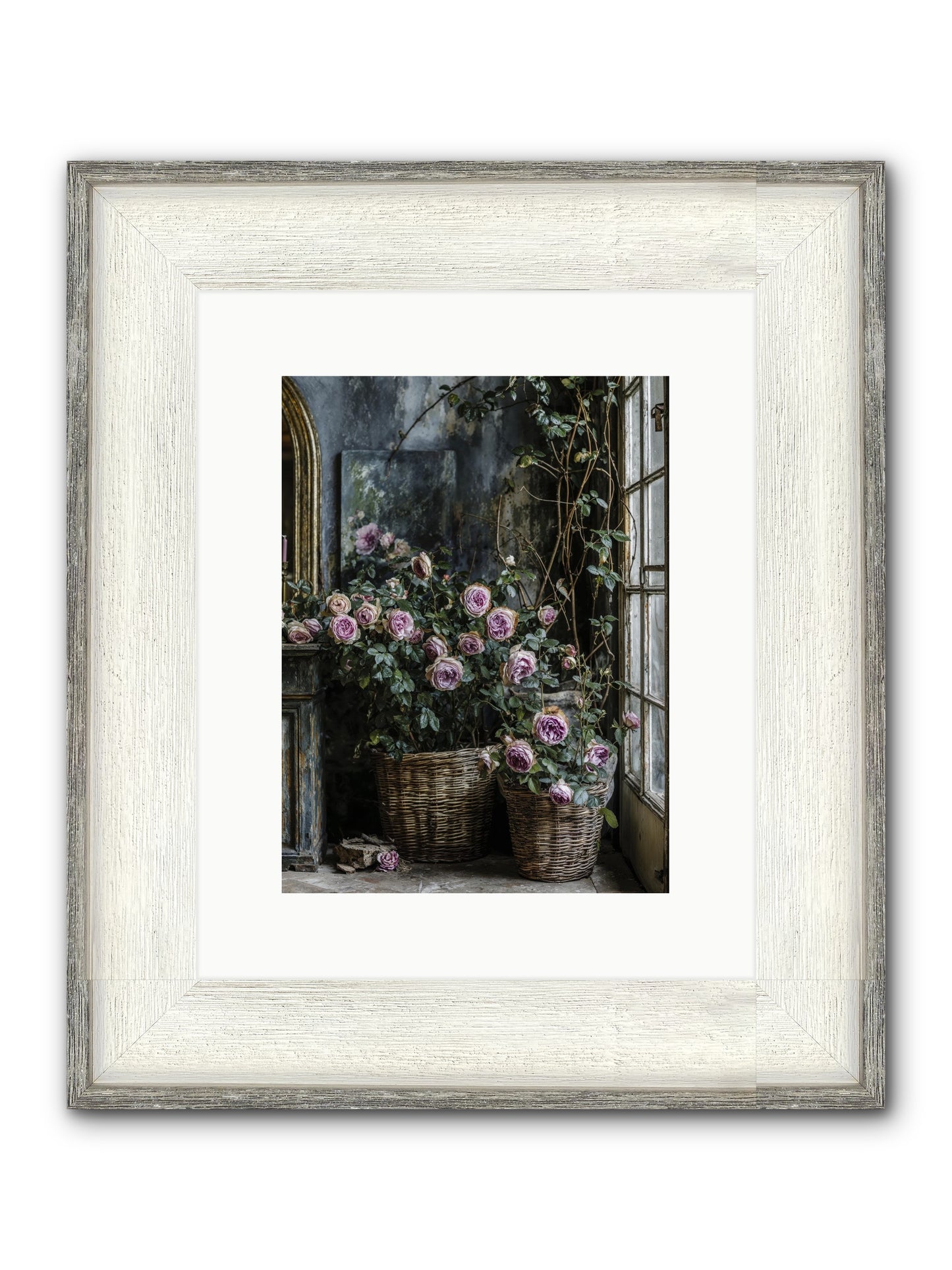 Unfinished Petal Symphony Framed Print - Driftwood White 9x12