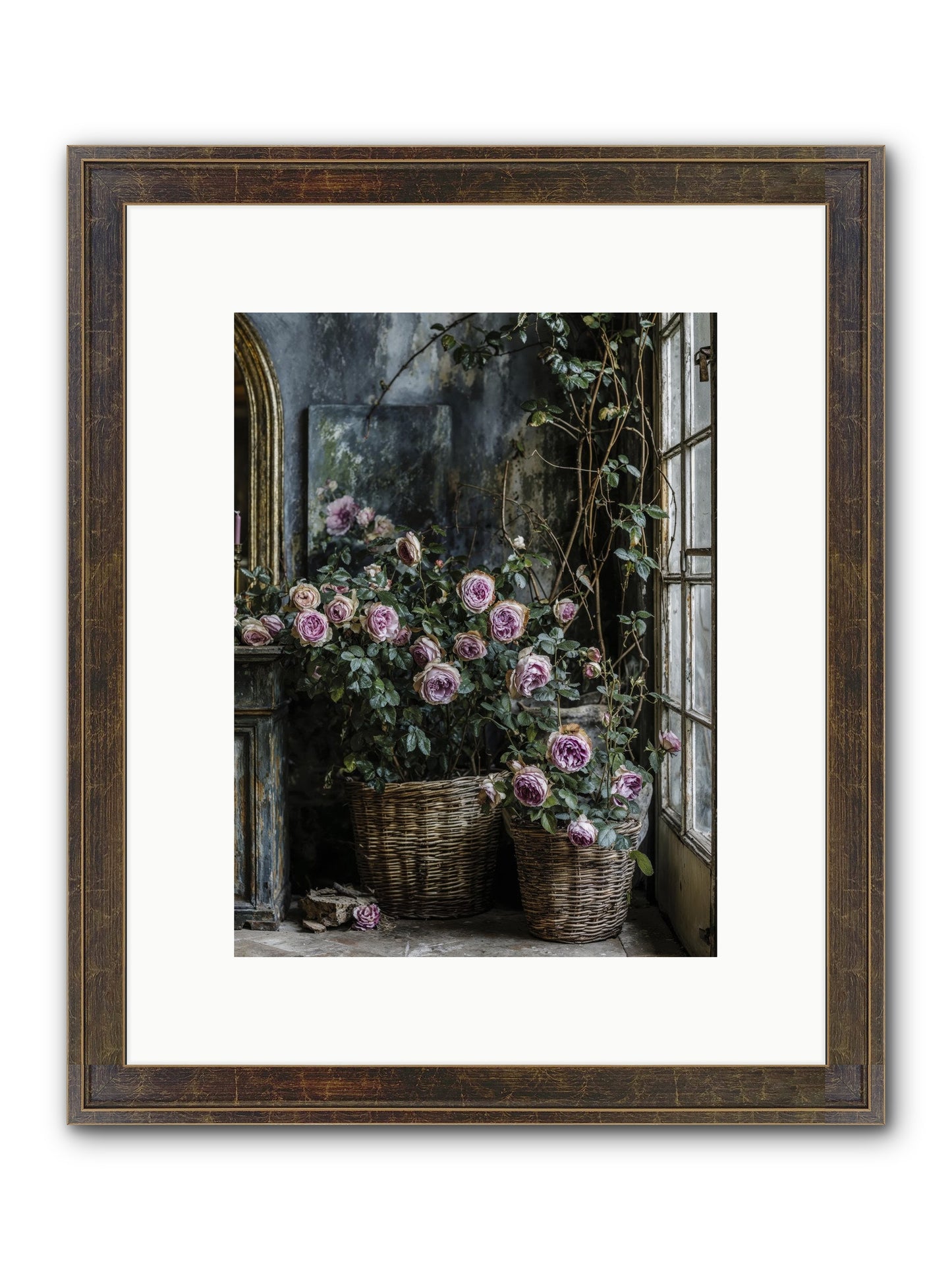 Unfinished Petal Symphony Framed Print - Slimwoods Black/Gold 9x12