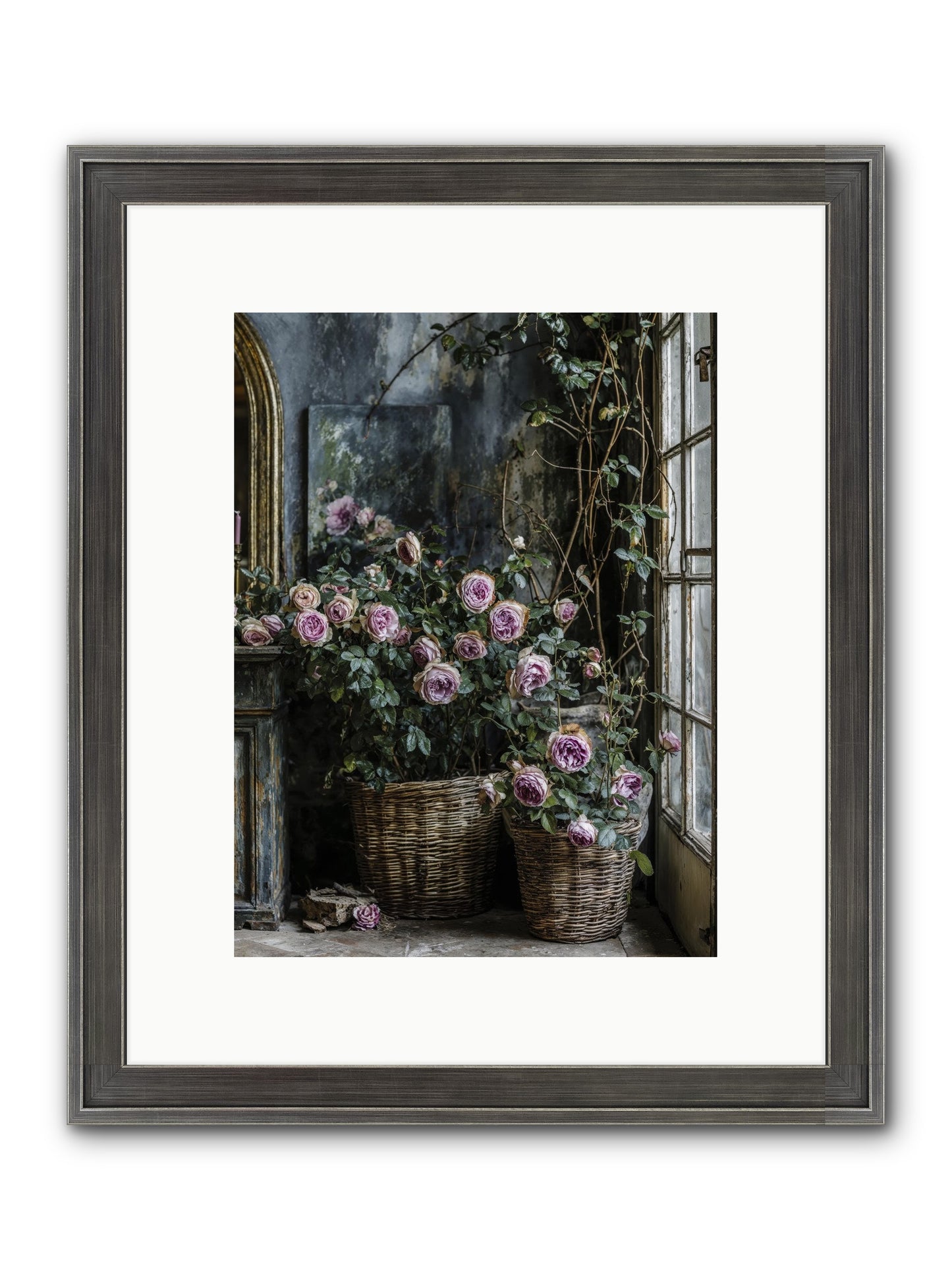 Unfinished Petal Symphony Framed Print - Slimwoods Black/Silver 9x12