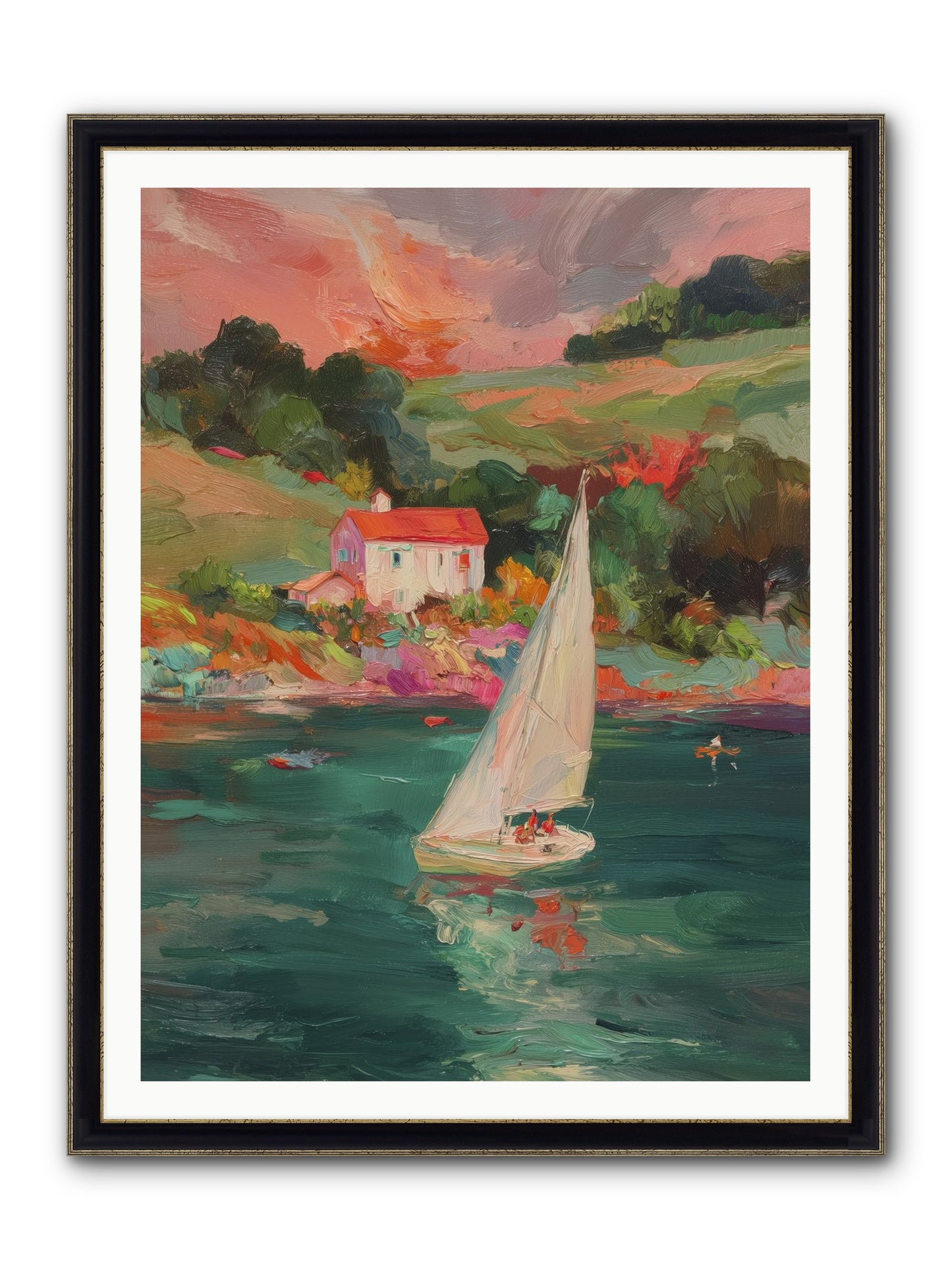 Unhurried Journeys Framed Print - Black & Gold 36x48