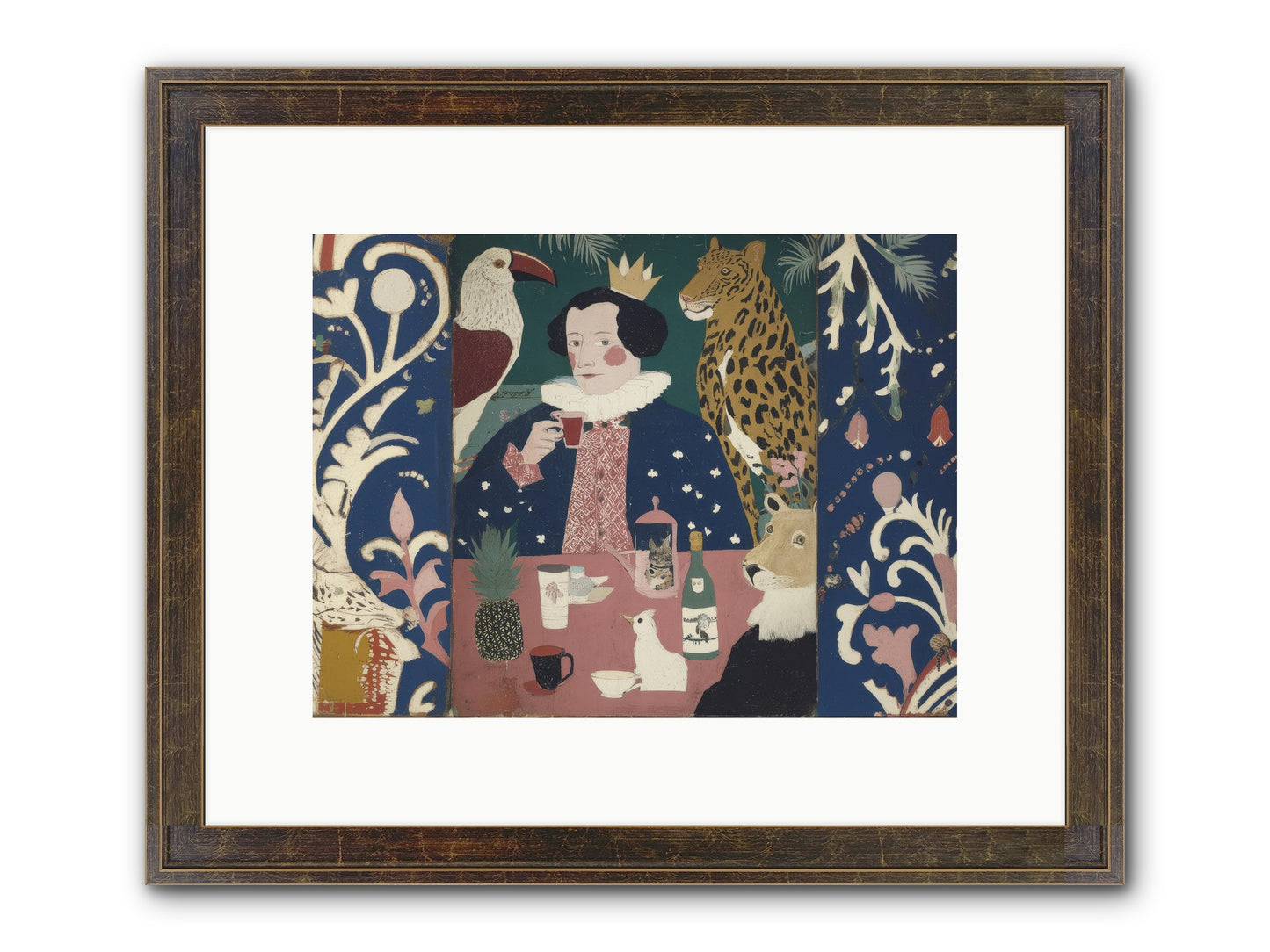 Unlikely Friends Framed Print - Slimwoods Black/Gold 12x9