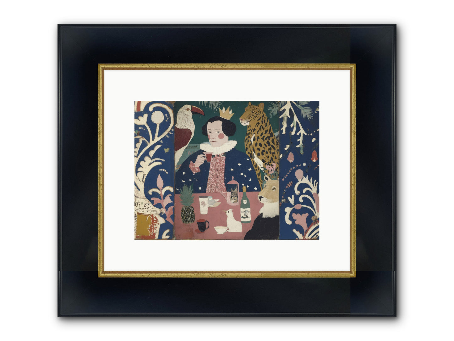 Unlikely Friends Framed Print - Wide Black w/Gold 12x9