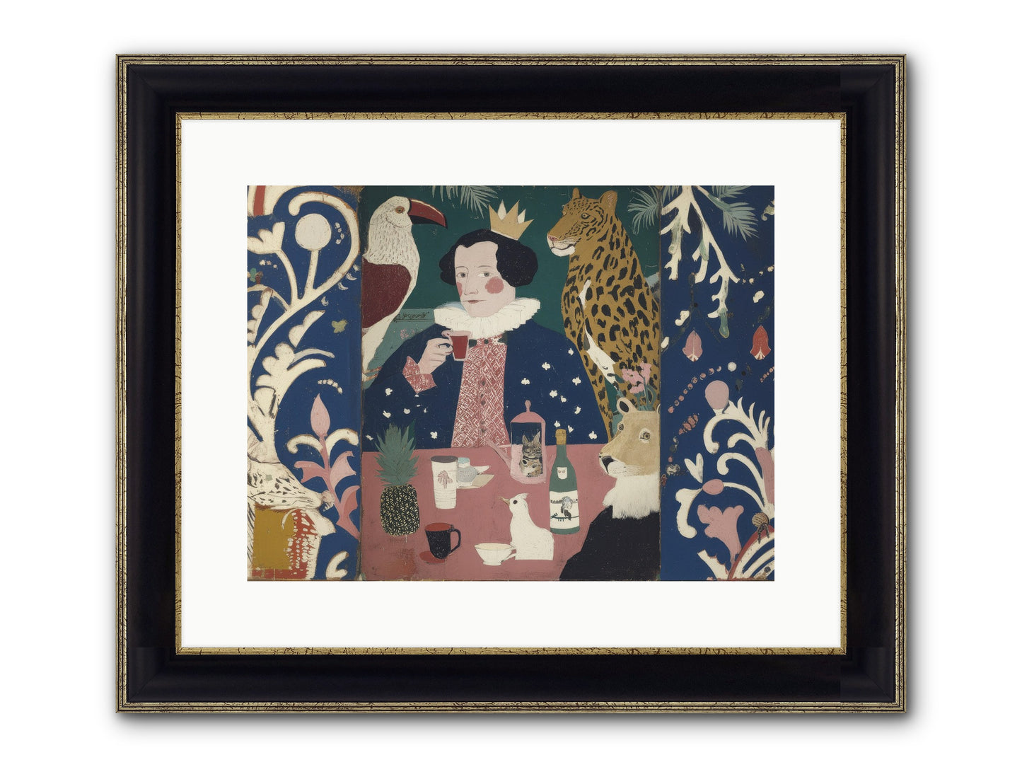 Unlikely Friends Framed Print - Black & Gold 16x12