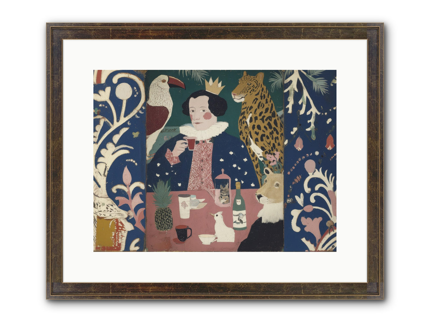 Unlikely Friends Framed Print - Slimwoods Black/Gold 16x12
