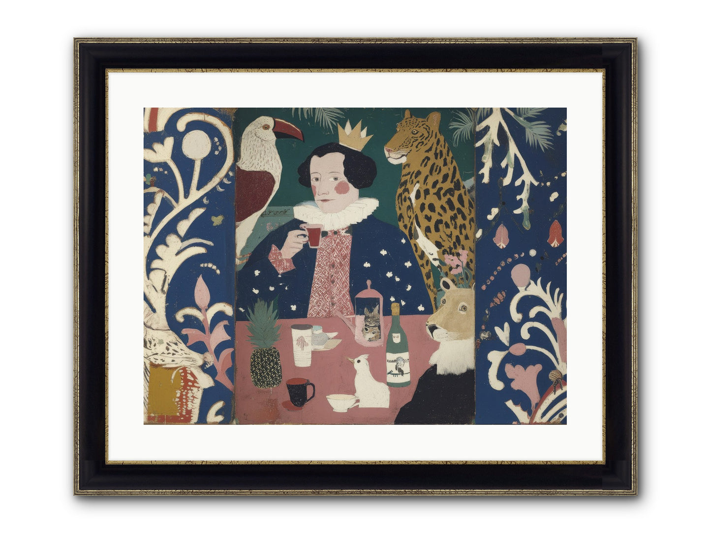 Unlikely Friends Framed Print - Black & Gold 24x18