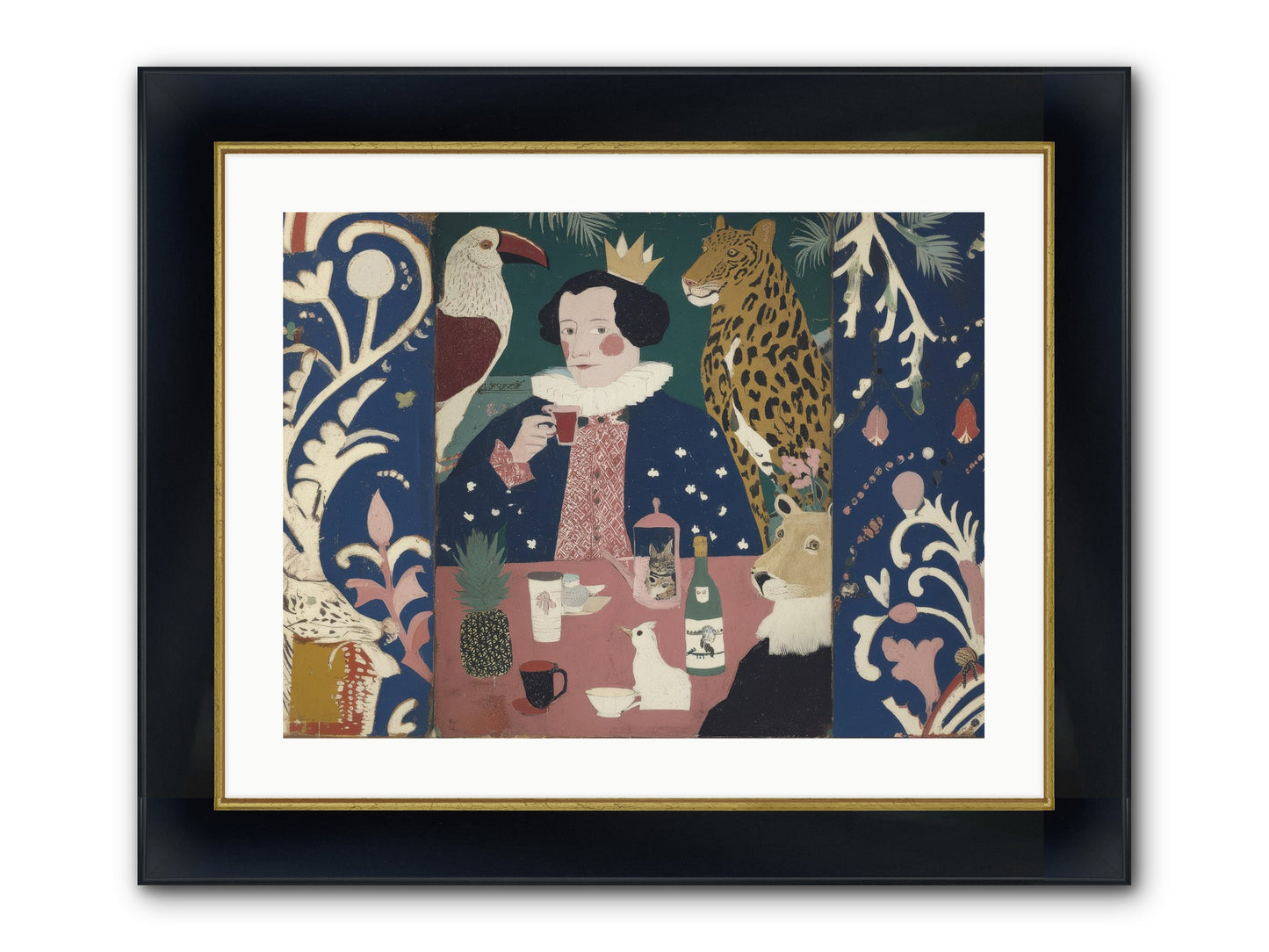 Unlikely Friends Framed Print - Wide Black w/Gold 24x18
