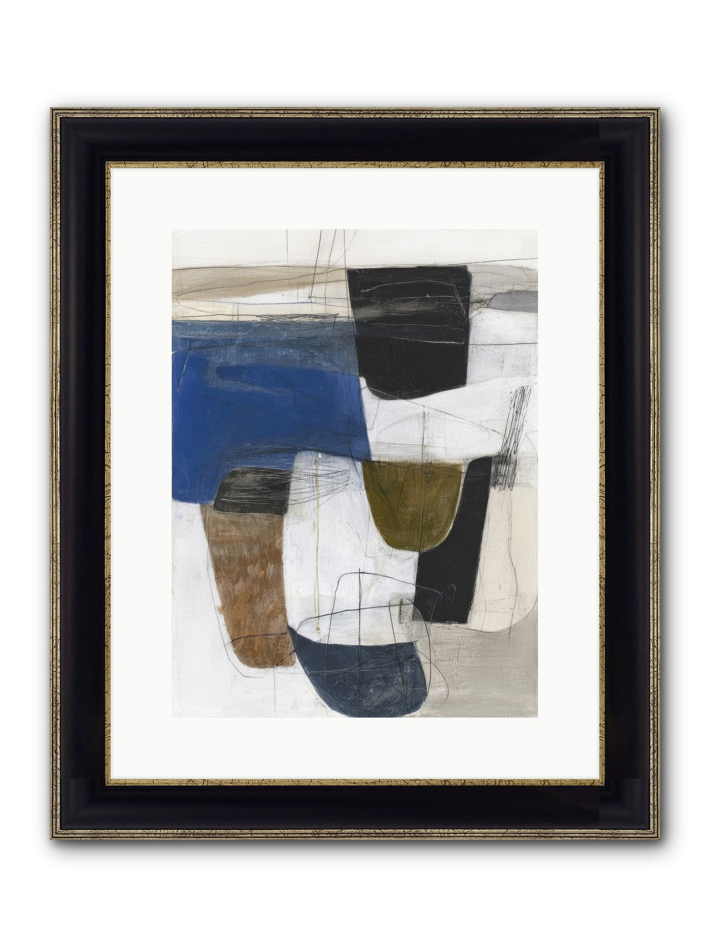 Unseen Current Framed Print - Black & Gold 12x16