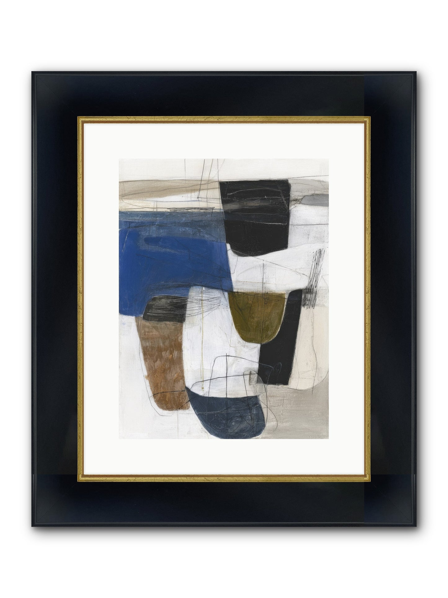 Unseen Current Framed Print - Wide Black w/Gold 12x16