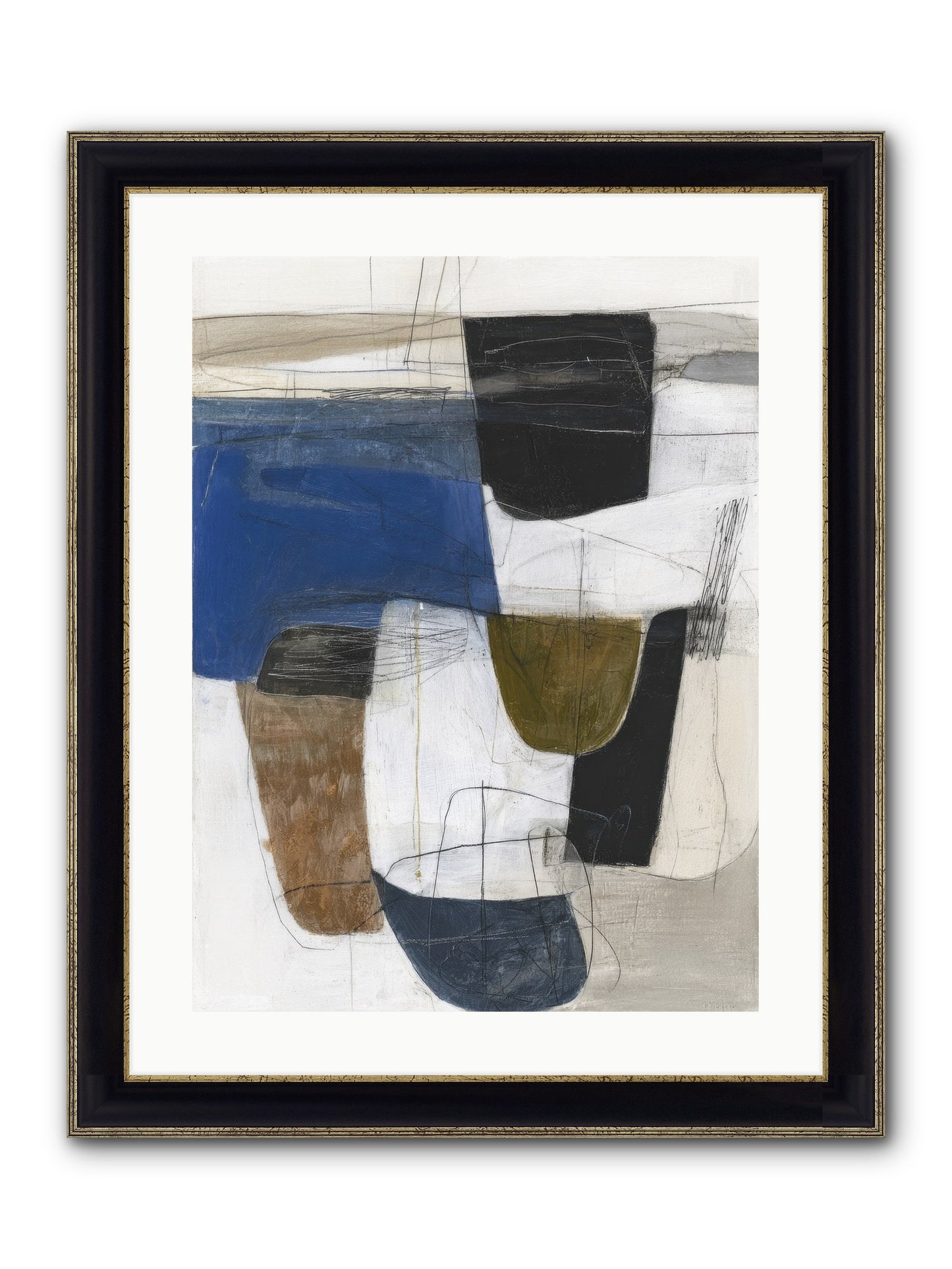 Unseen Current Framed Print - Black & Gold 18x24