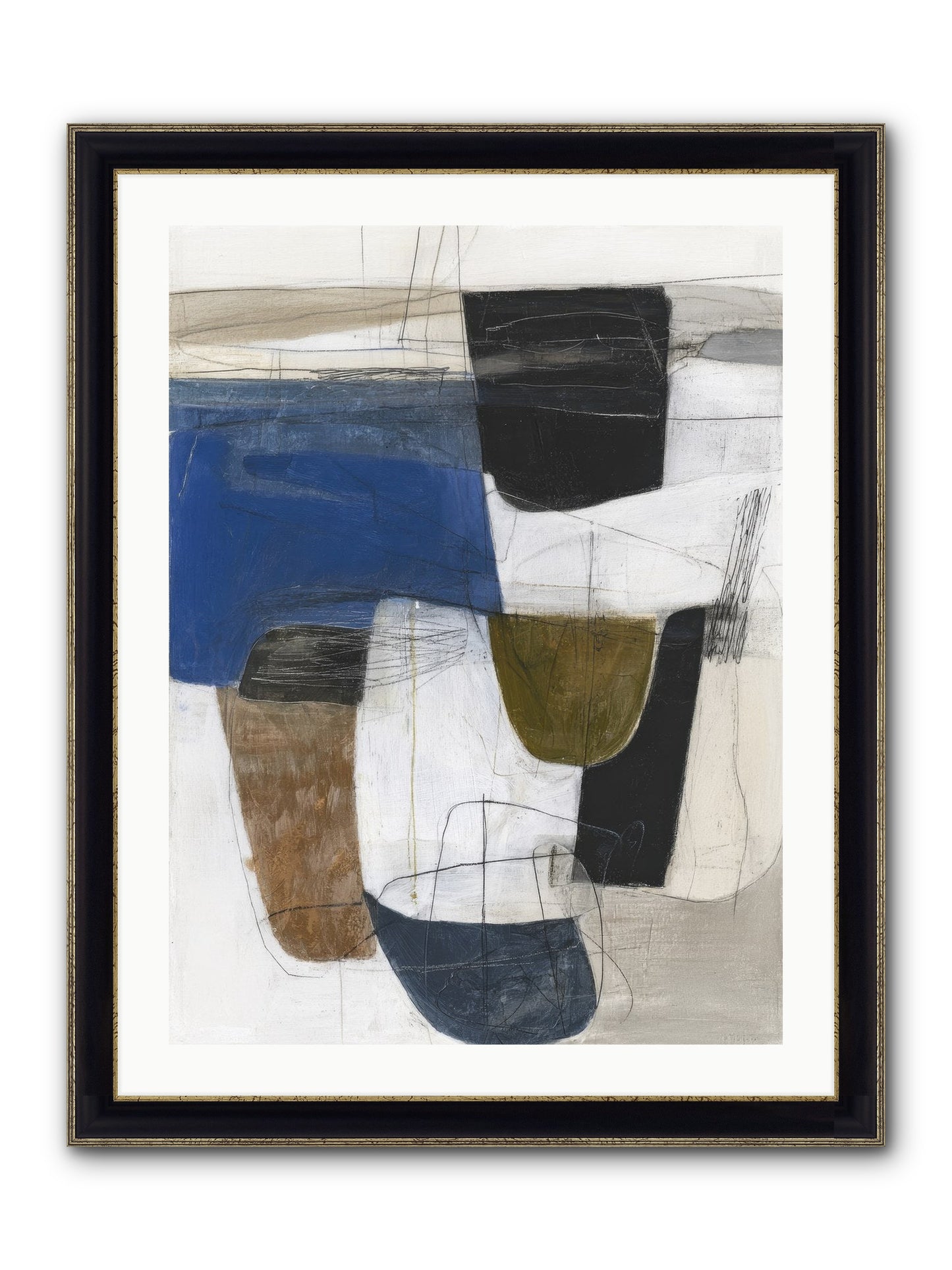 Unseen Current Framed Print - Black & Gold 24x32