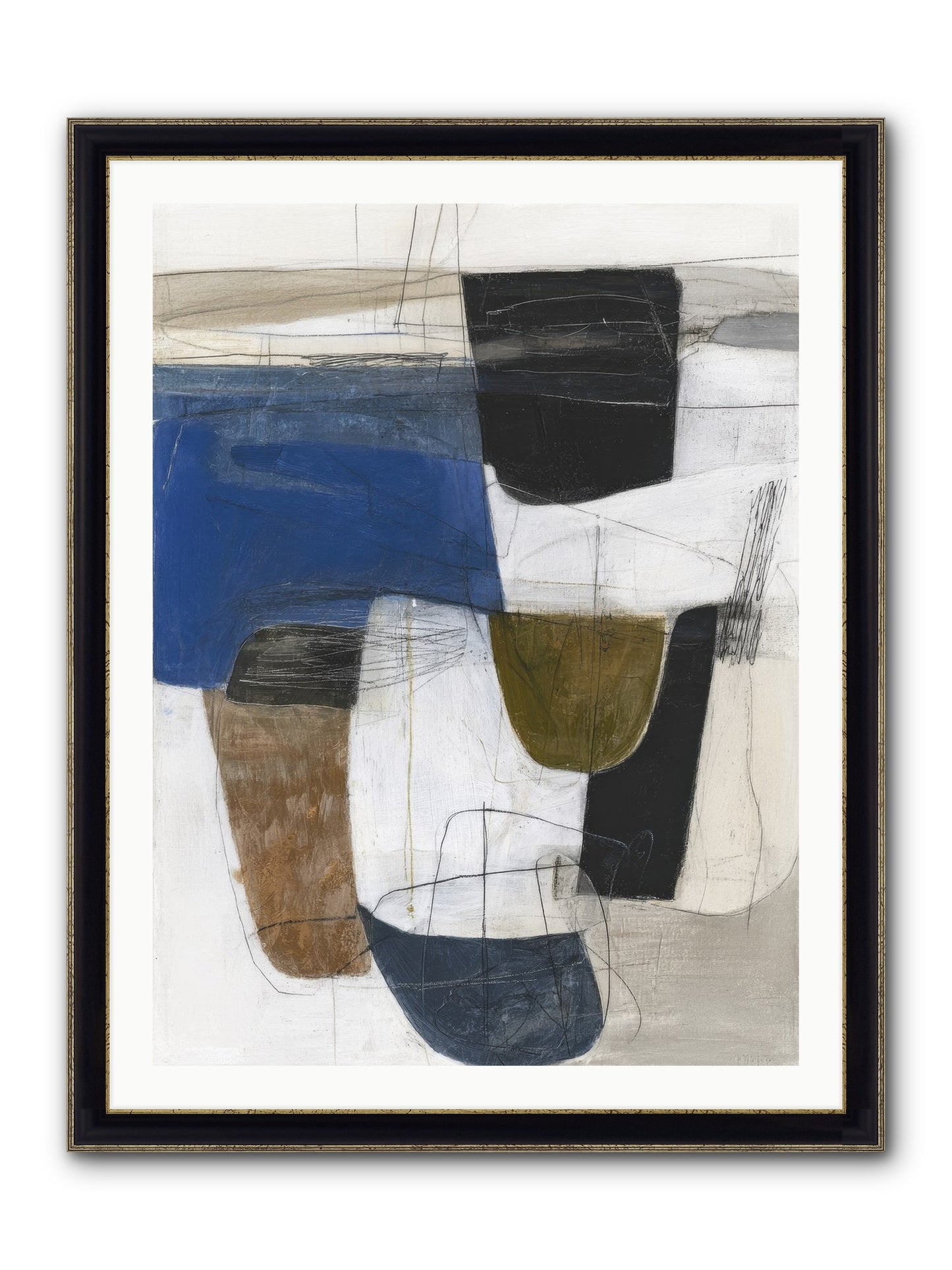Unseen Current Framed Print - Black & Gold 30x40