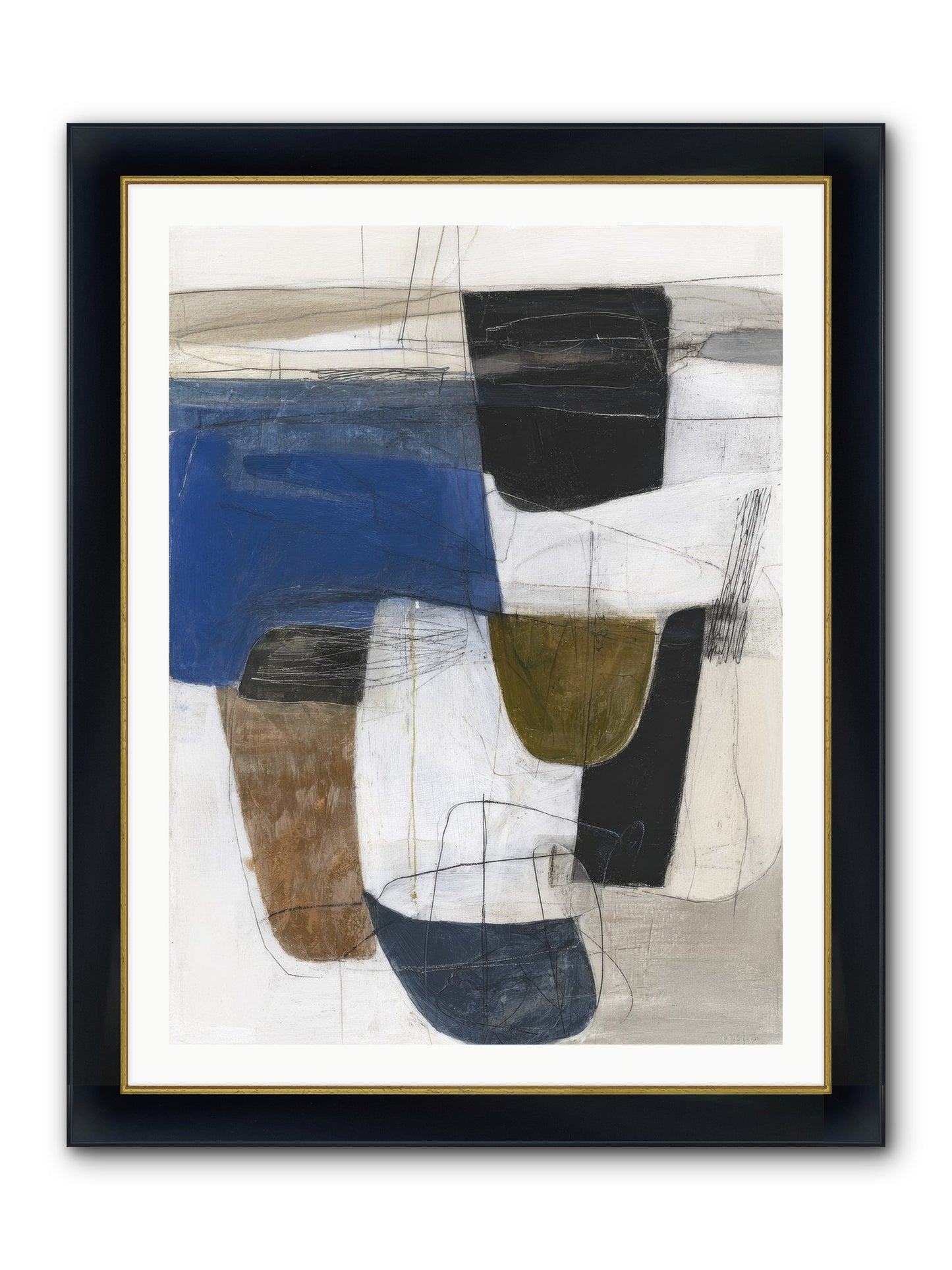 Unseen Current Framed Print - Wide Black w/Gold 30x40