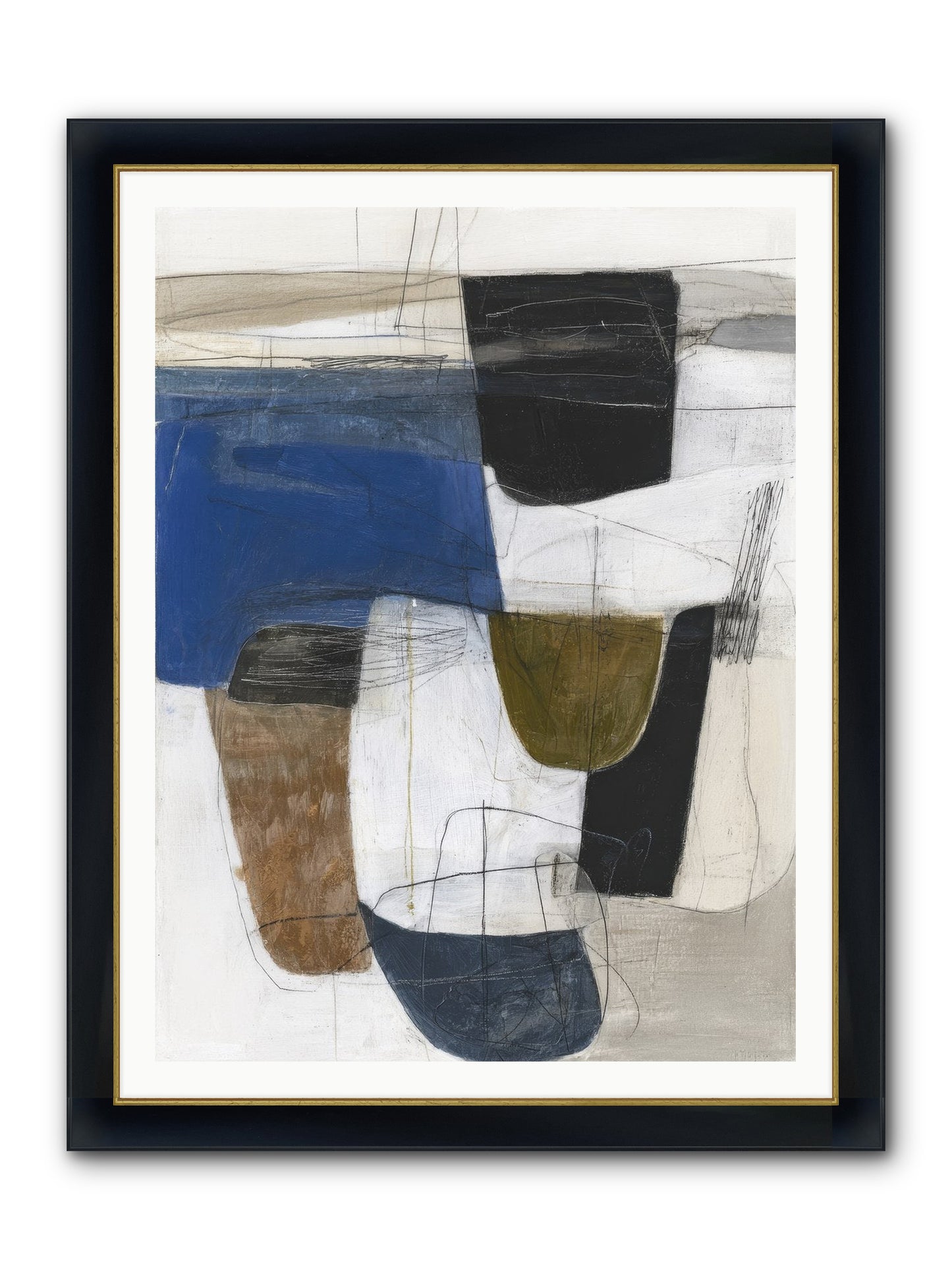 Unseen Current Framed Print - Wide Black w/Gold 36x48