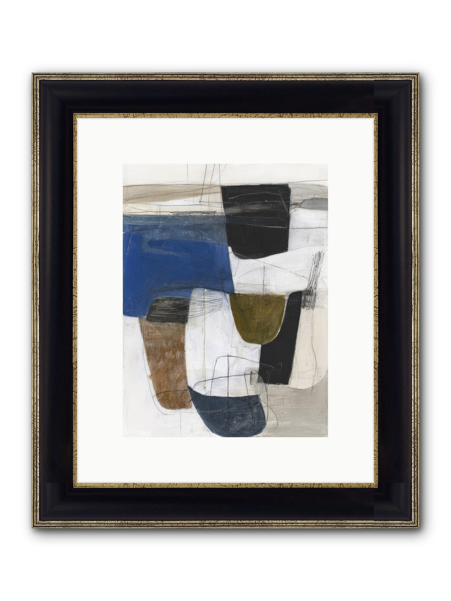 Unseen Current Framed Print - Black & Gold 9x12