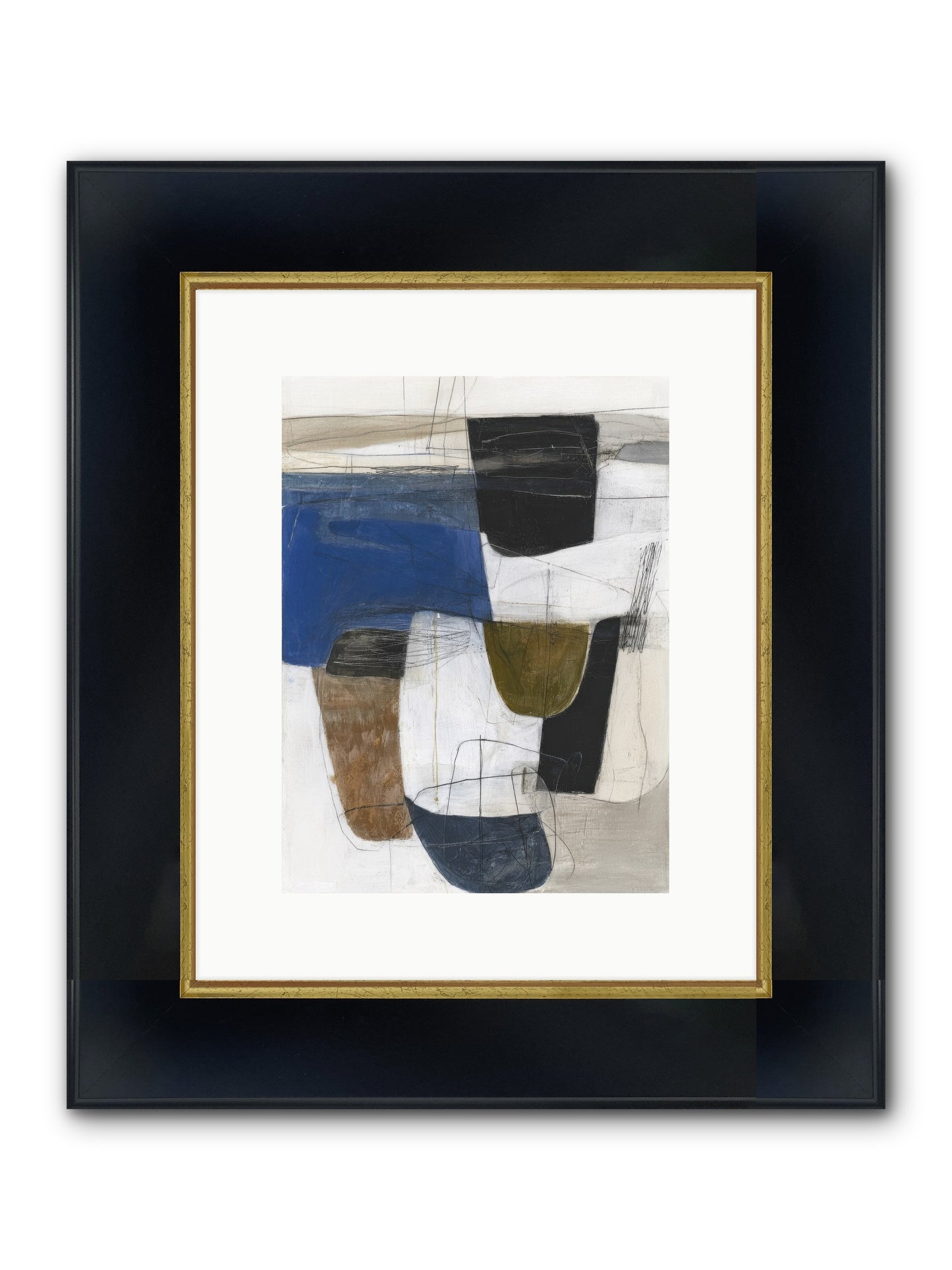 Unseen Current Framed Print - Wide Black w/Gold 9x12
